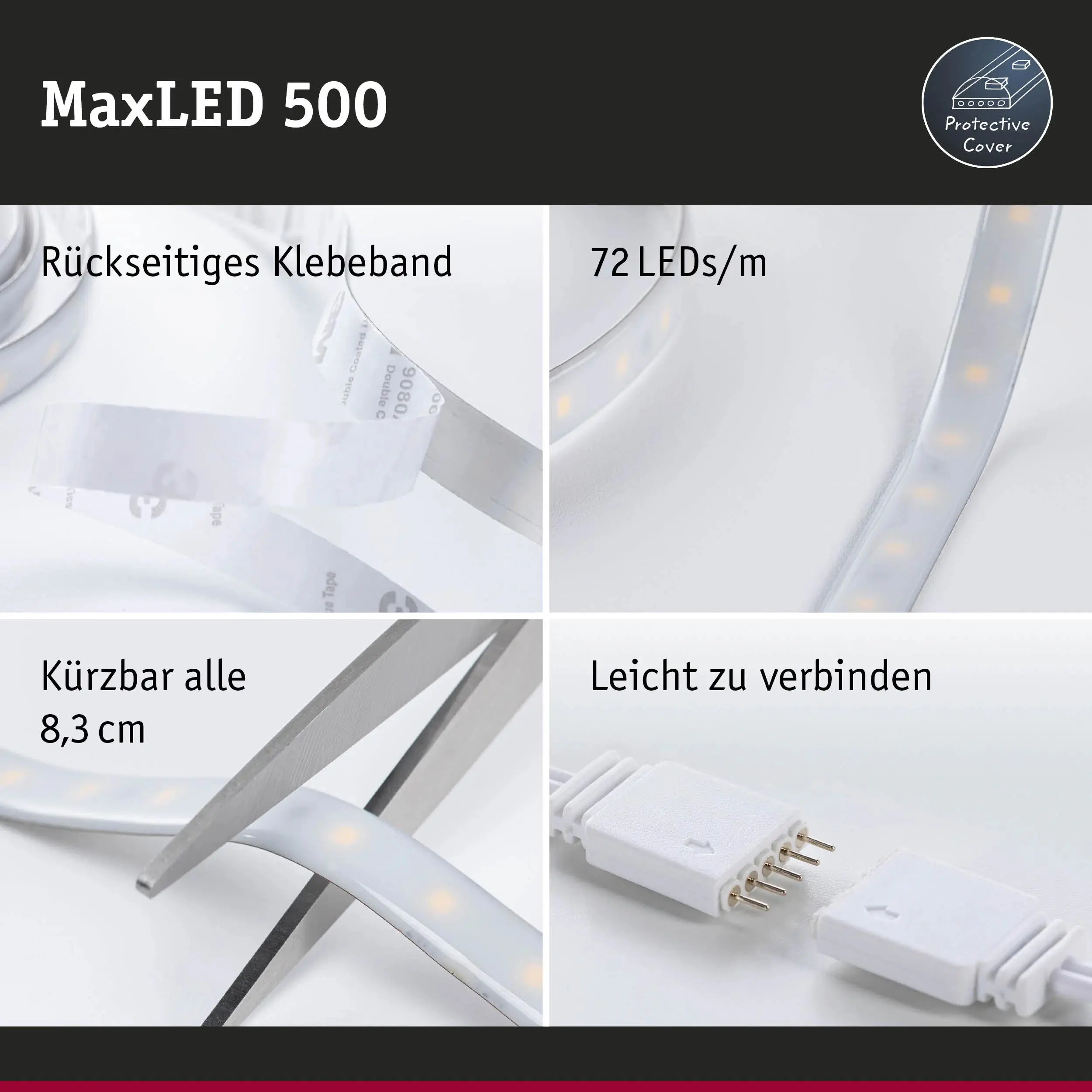 Paulmann LED-Streifen Set ZigBee MaxLED 3 m 27 W RGBW silber dimmbar