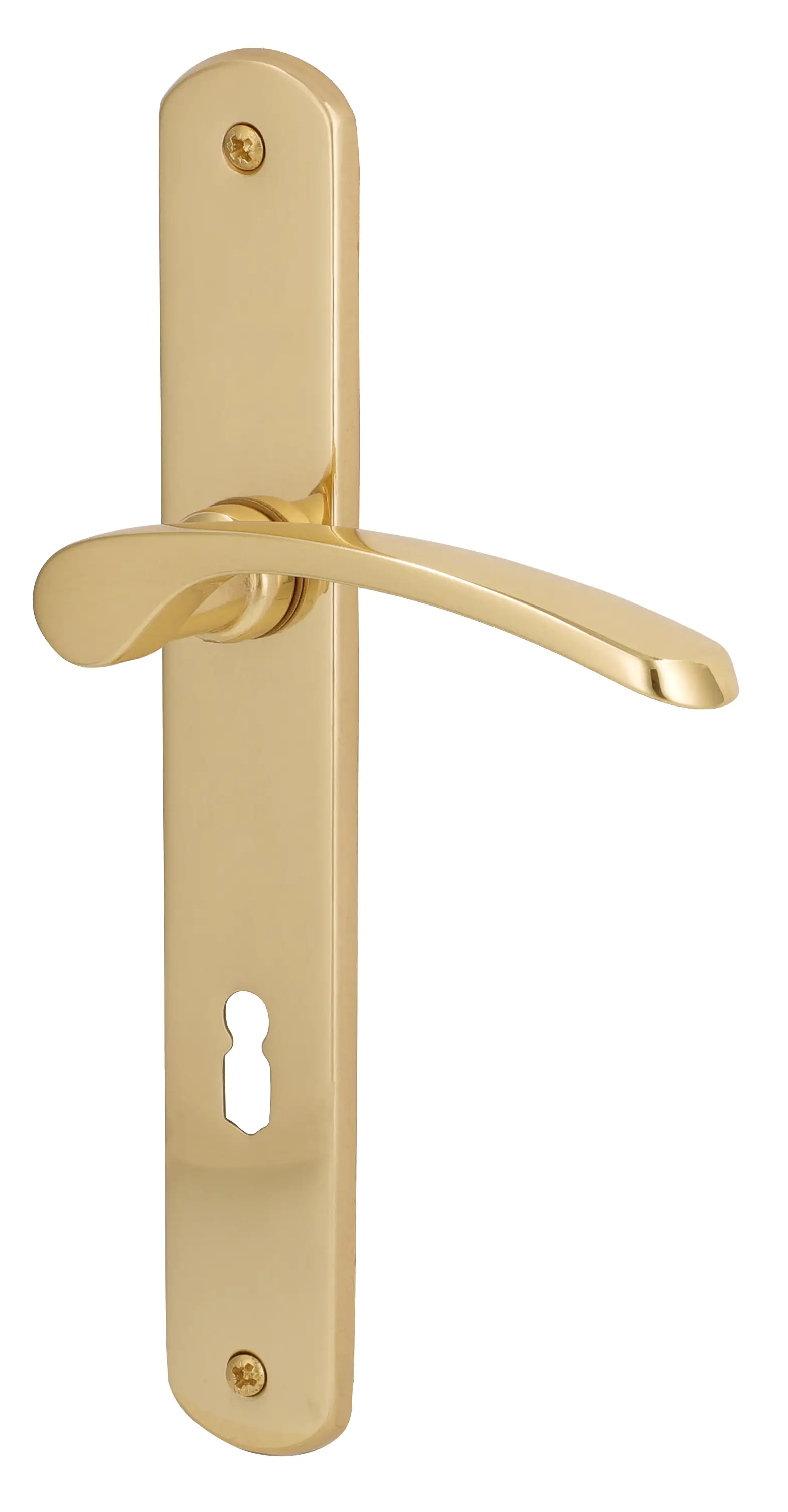 Alpertec BB-Langschildgarnitur Amos Messing gold abgerundet