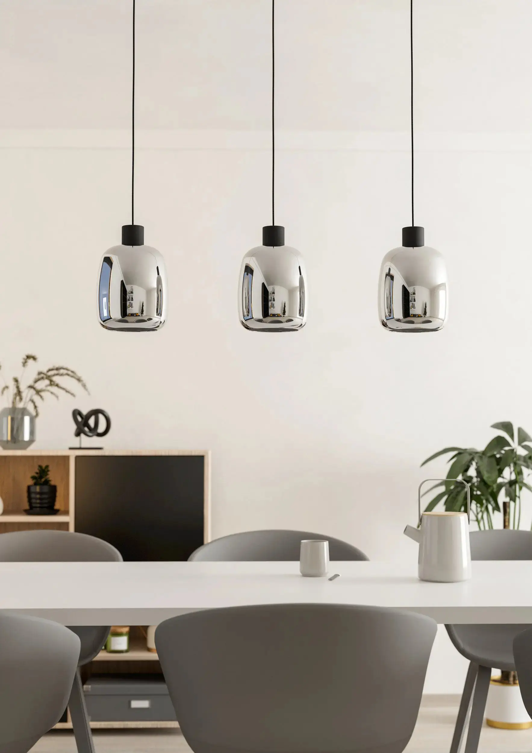 Eglo Connect 3er Hängeleuchte Molochio-Z schwarz 88 x 12,5 cm 