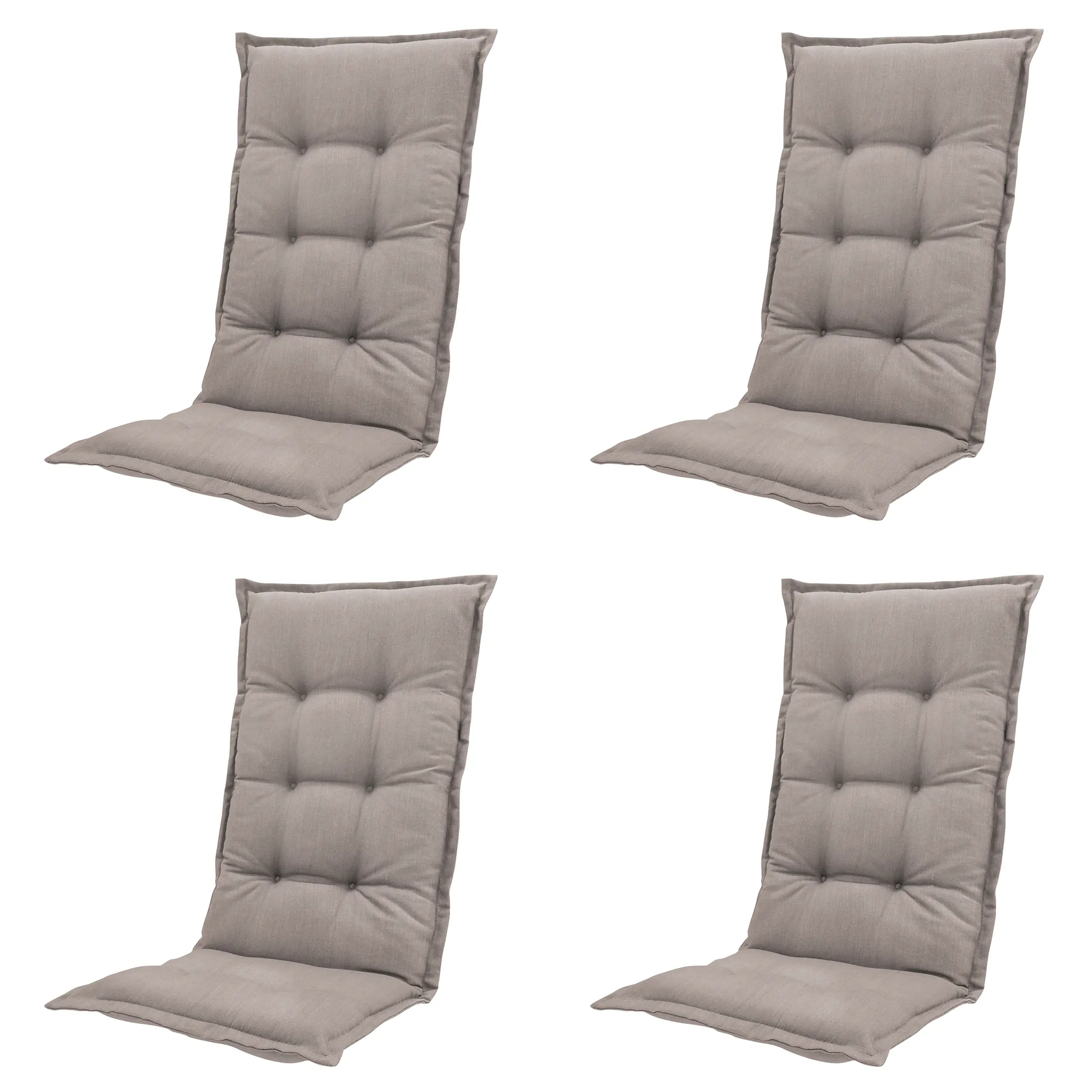 Progarden Gartenstuhl-Set Tampa mit Auflagen grün/taupe 8-tlg.