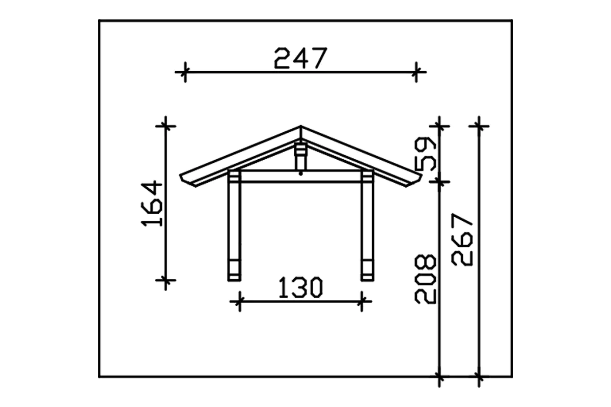 SKAN HOLZ Vordach Siegen Typ 1 247 x 116 cm, lasiert in Schiefergrau