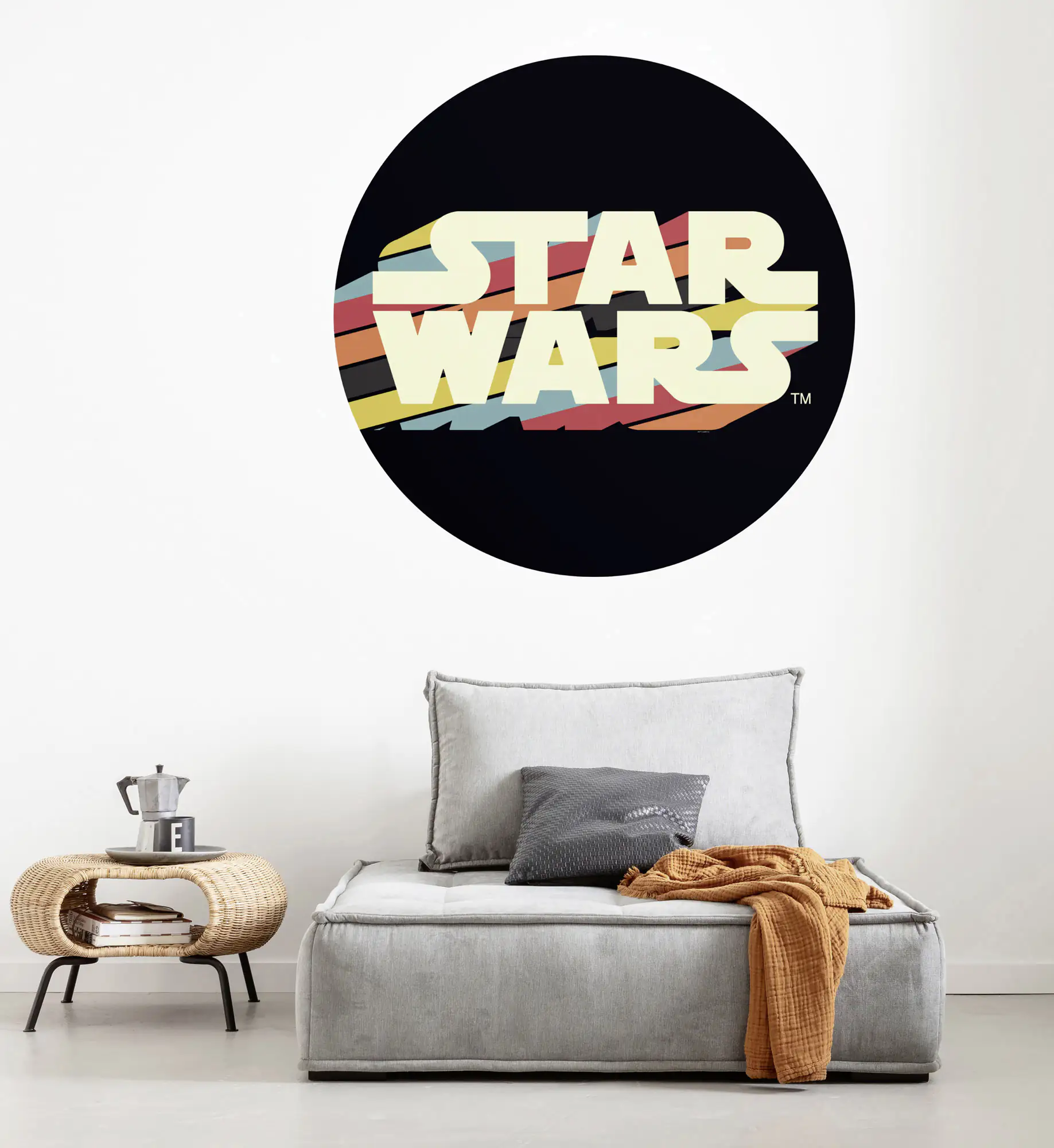 Komar Vlies Fototapete Dot Star Wars Typeface Ø 128 cm, selbstklebend