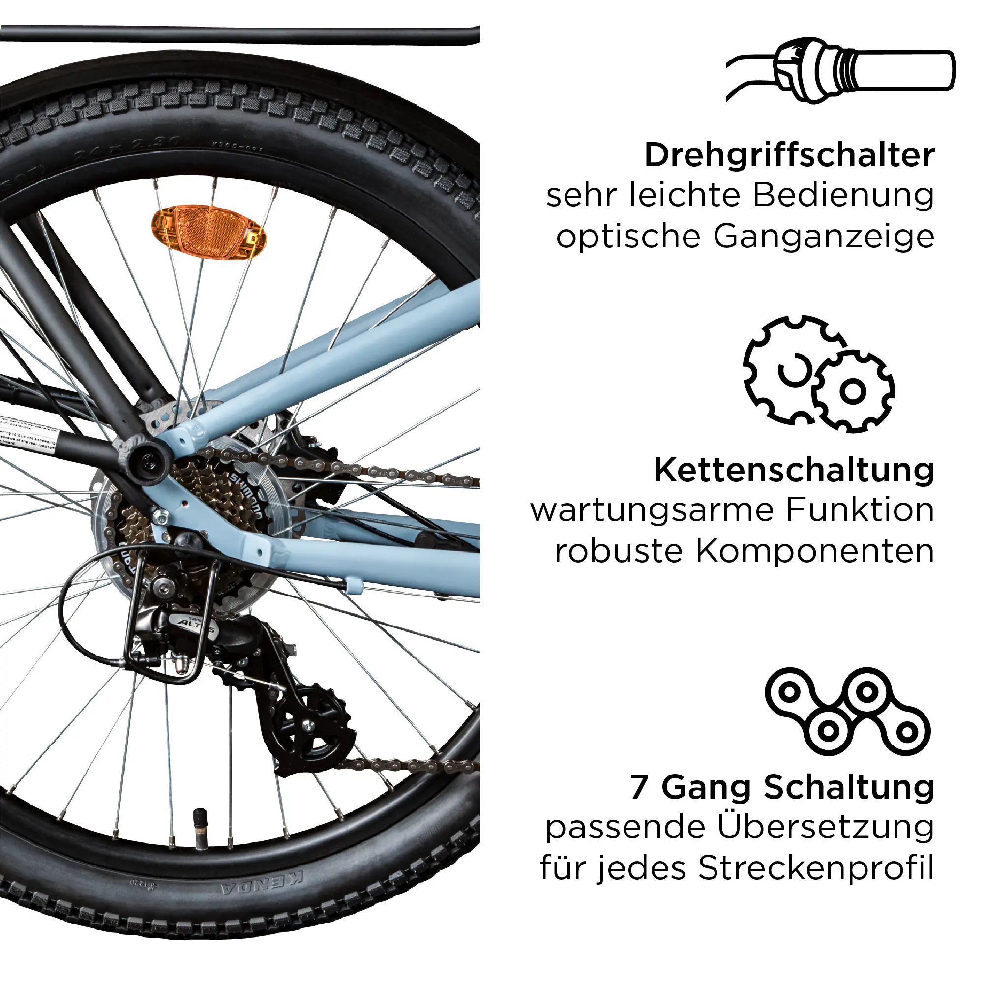 Zündapp E-Bike Longtail M400 24 Zoll 7-Gang 504 wh blau