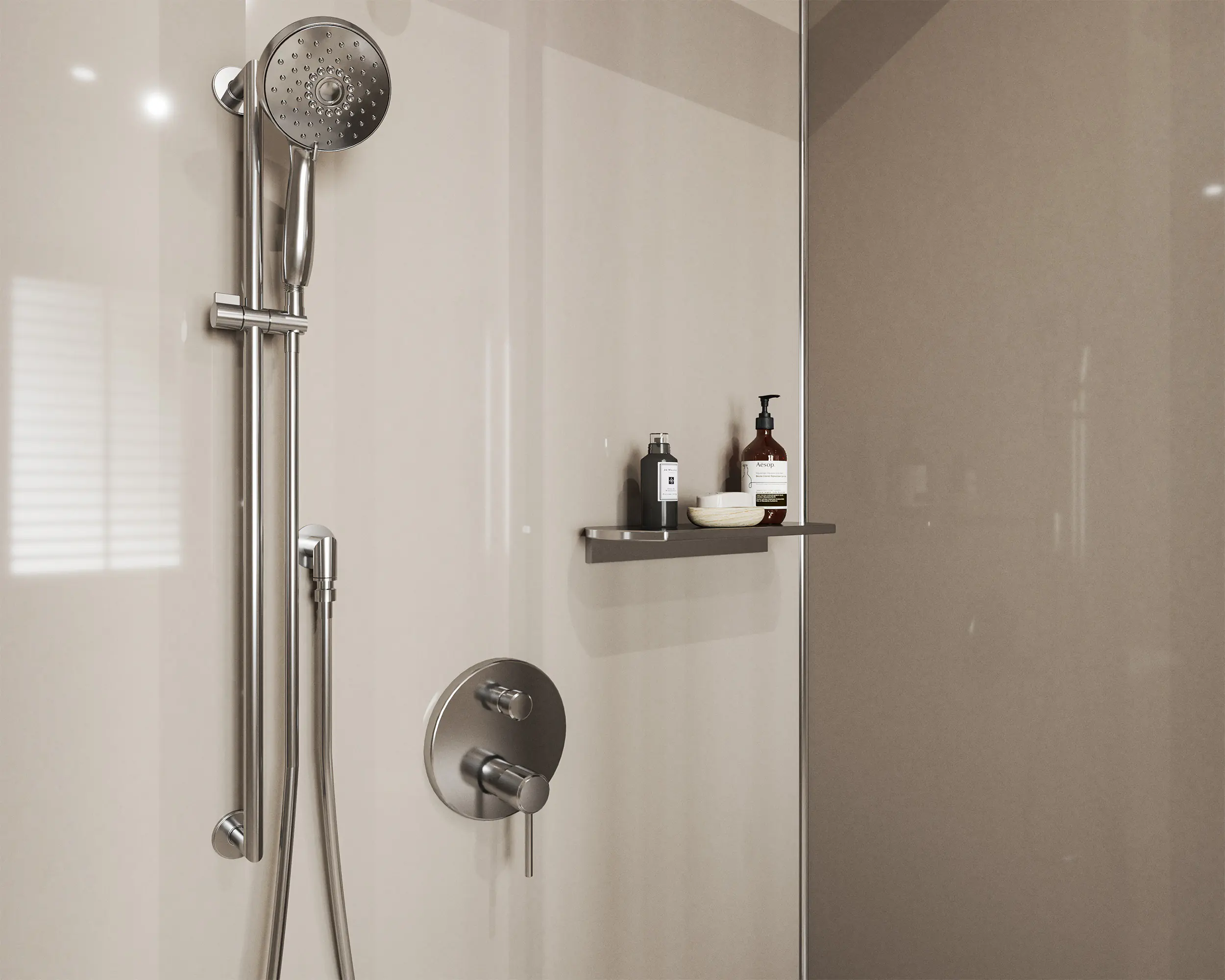Wetwall Alloy Wandpaneel  Terra Grey/Seabreeze Green 120 x 244 cm