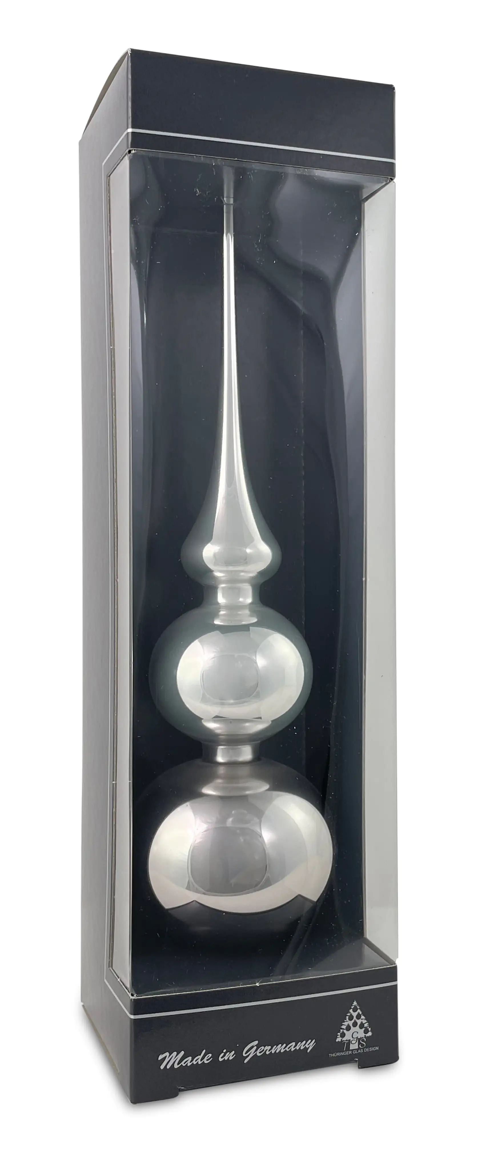 4004942297272 Riffelmacher Christbaumspitze Glas Steel 31 cm