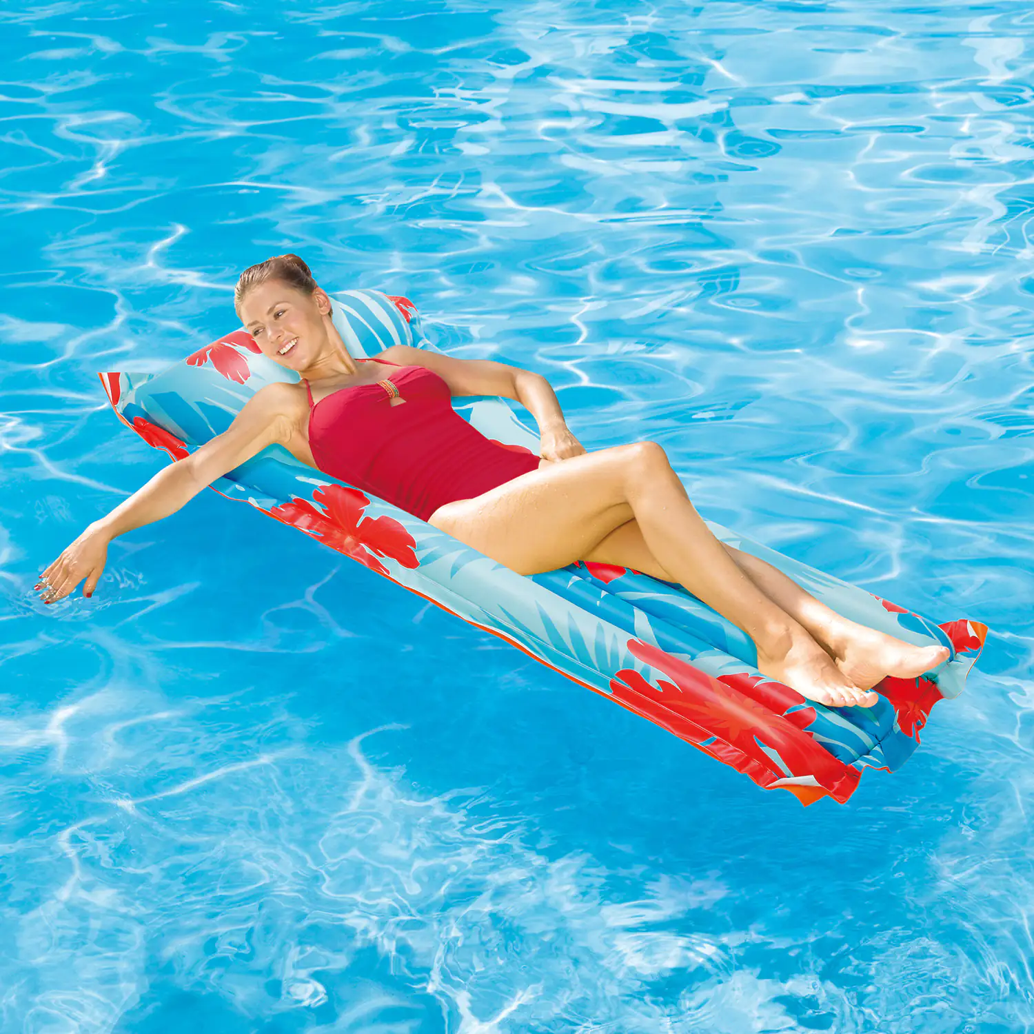 4895215115184_2 Summer Waves Luftmatratze Hibiskus Blüte 1,68 m x 61 cm