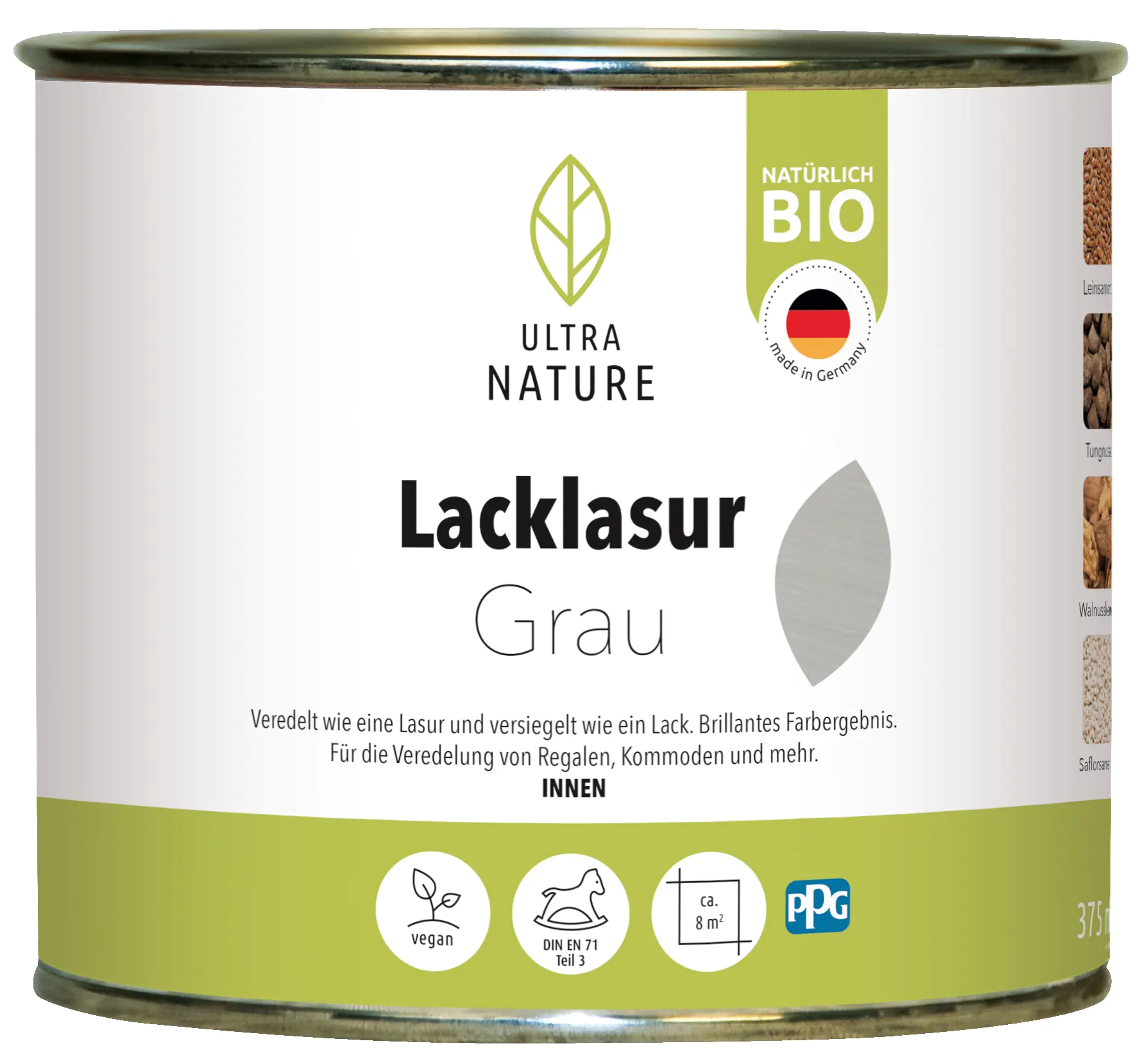 Ultra Nature Lacklasur 375 ml grau Ultra Nature Lacklasur 375 ml grau