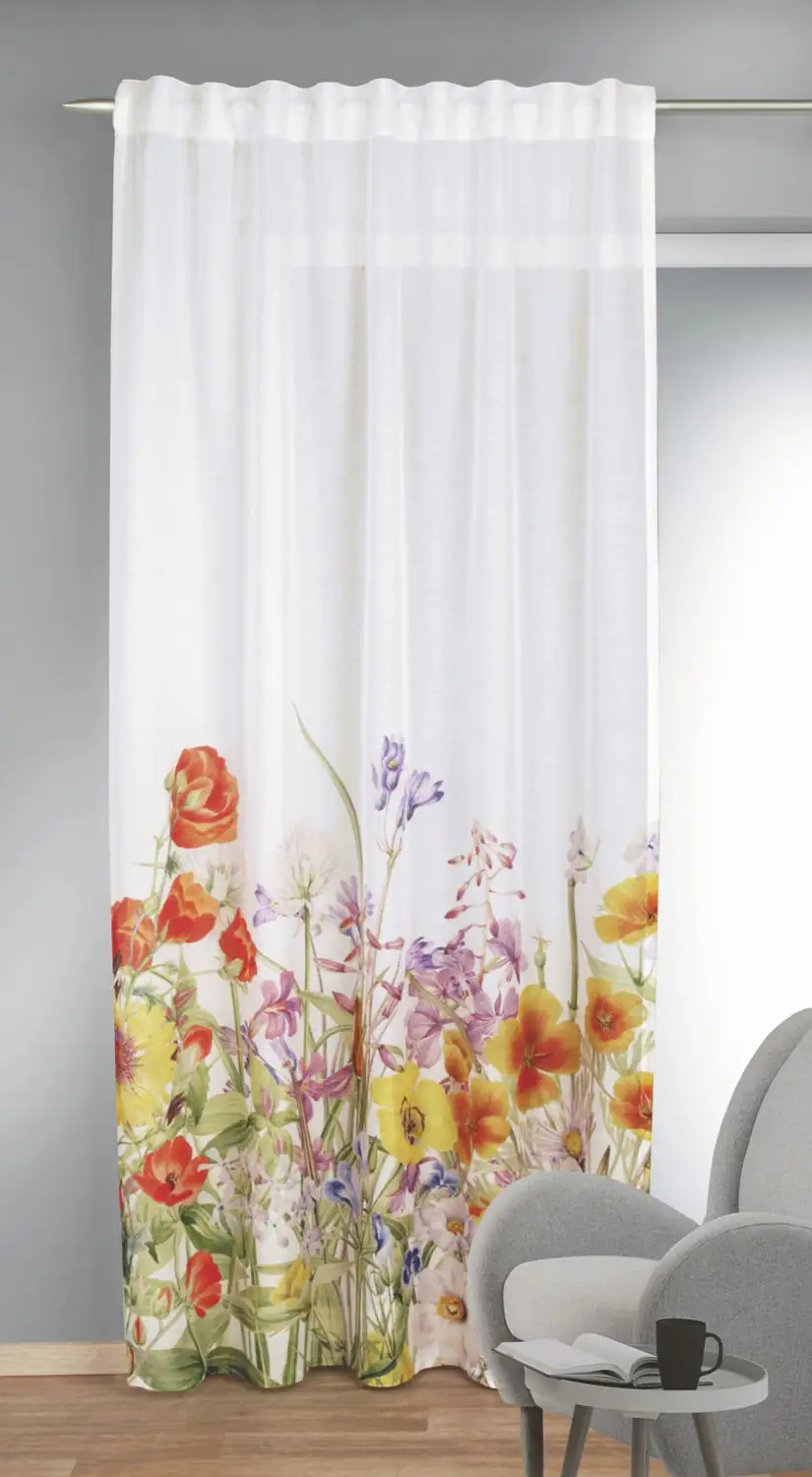 Neusser Collection Verdunklungsschal mit Gardinenband rot-gelb 135x245 cm