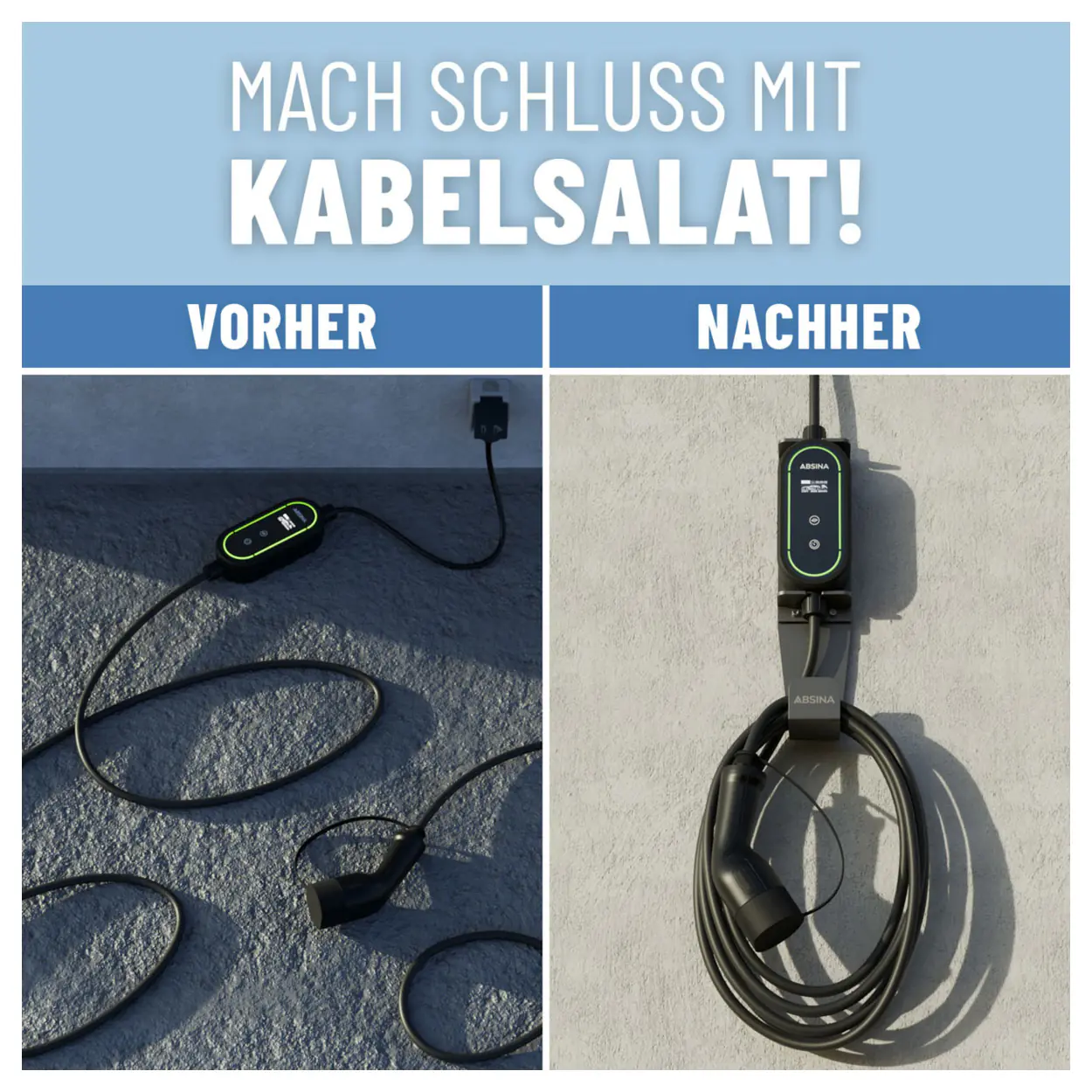Absina Wandhalterung für mobile Ladestation/Wallbox