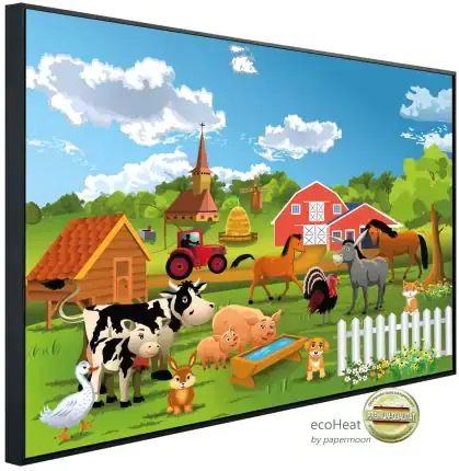 papermoon Infrarotheizkörper EcoHeat 60X100 cm 600 Watt, Farm Kindermotiv