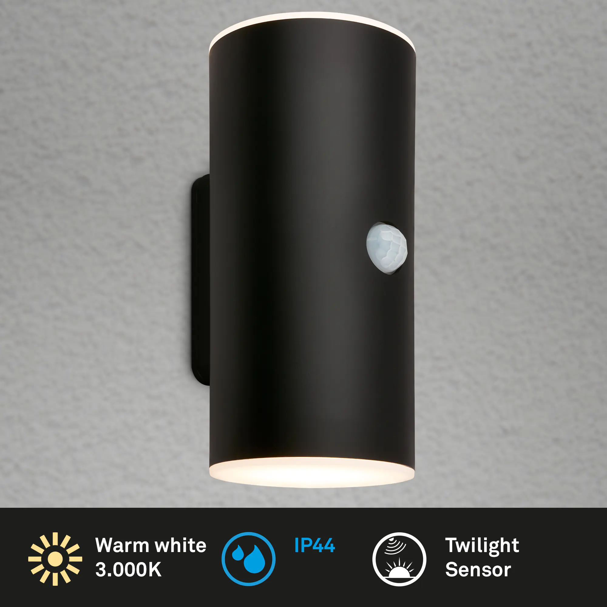 Briloner LED Akku-Außenwandleuchte Lima 6W schwarz Bewegungsmelder warmweiß Briloner LED Akku-Außenwandleuchte Lima 6W schwarz Bewegungsmelder warmweiß