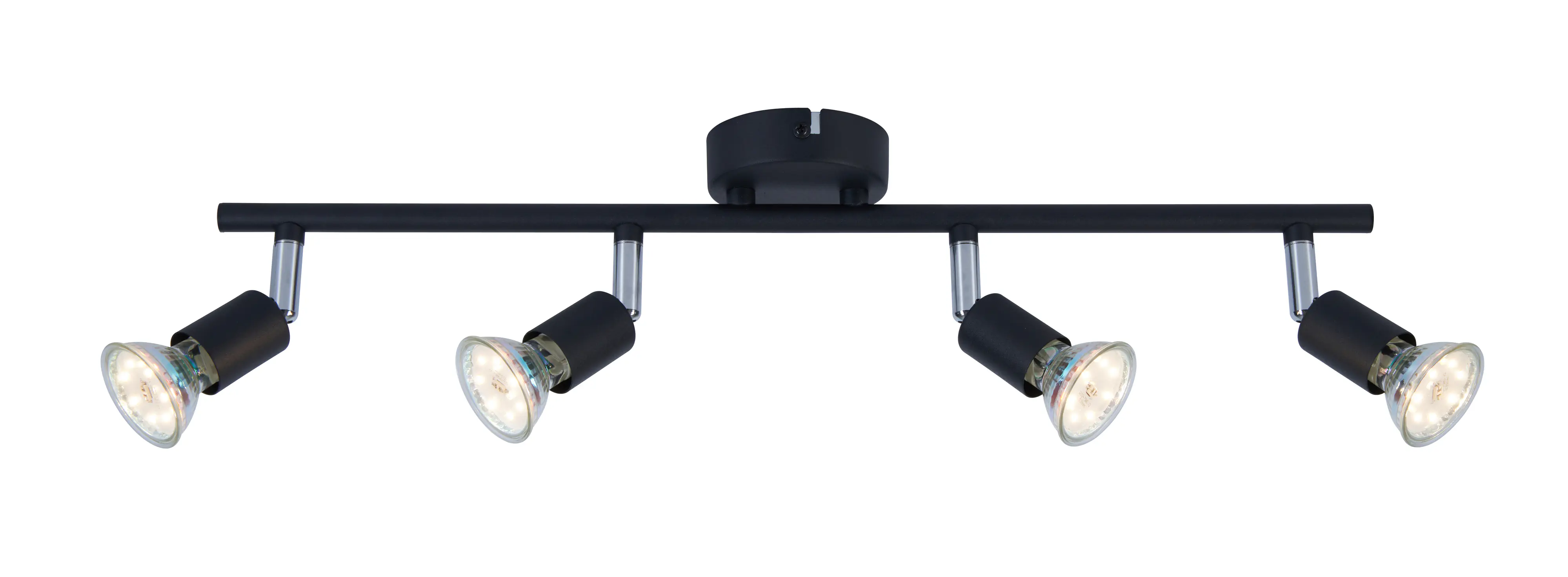 LED Leuchten 4er Spot Linos 4 schwarz 50 x 11 cm warmweiß