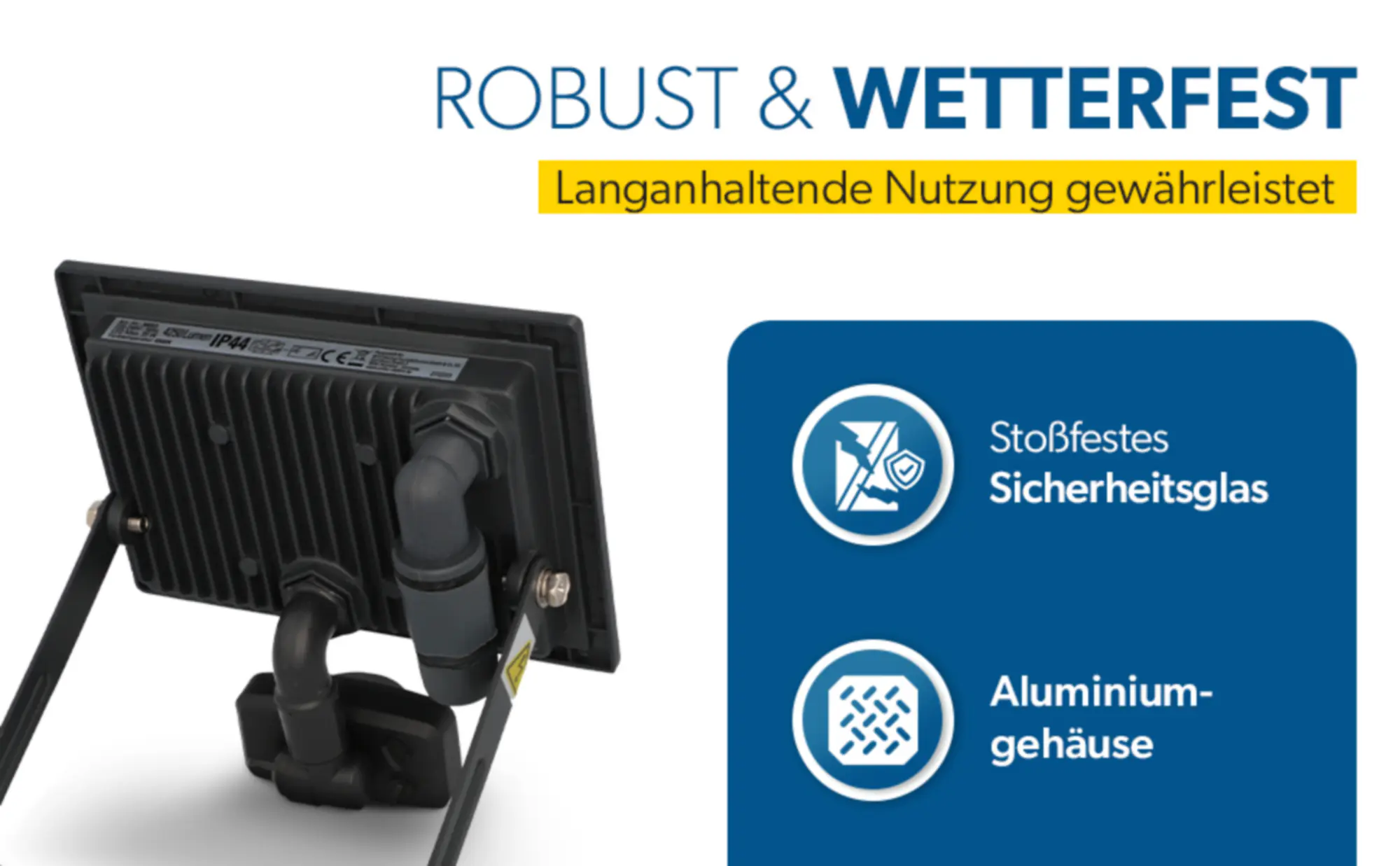 UniTec LED Strahler anthrazit mit Bewegungsmelder 35 W 4250 lm 