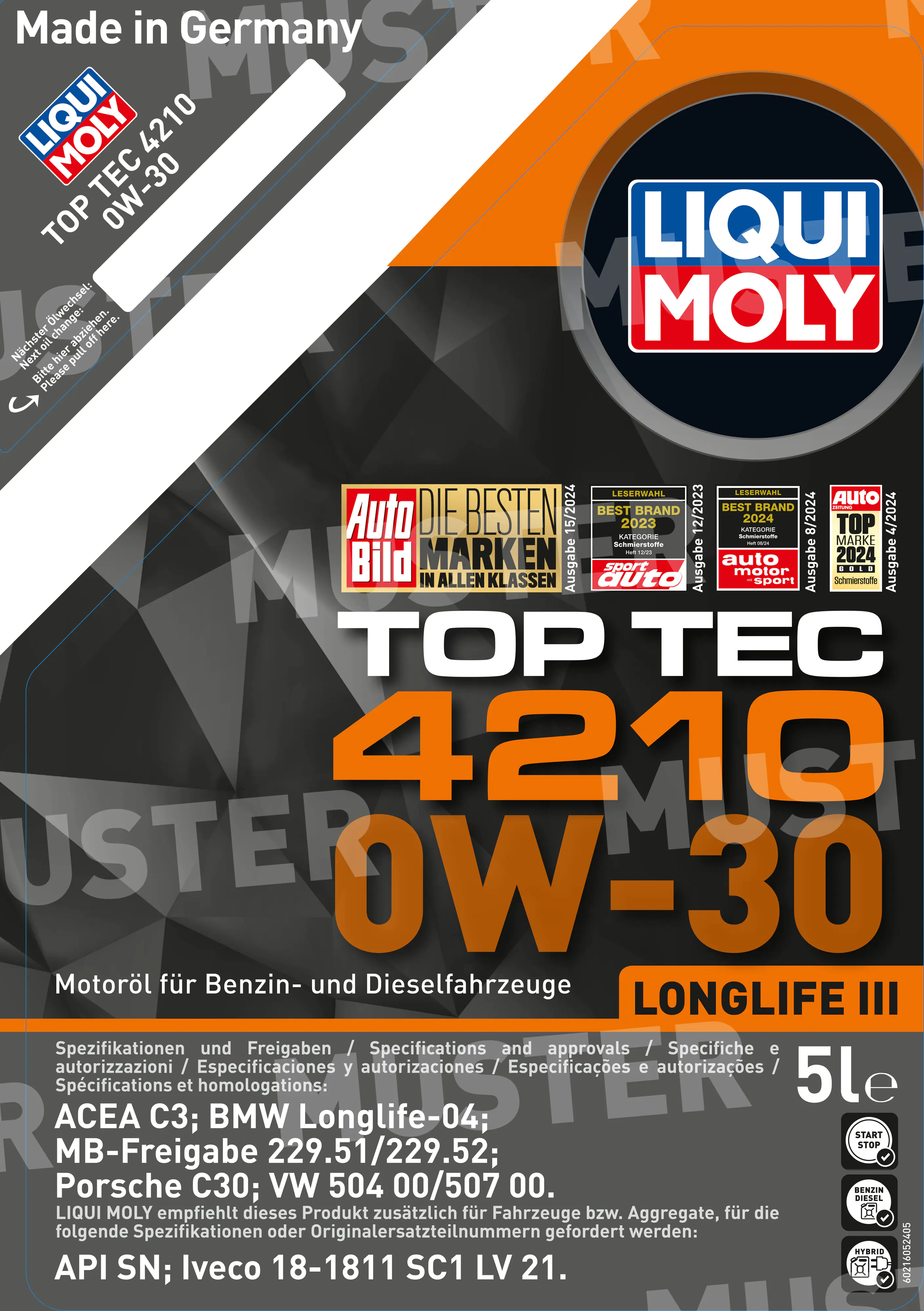 Liqui Moly Motoröl Top Tec 4210 0W-30 5 L Liqui Moly Motoröl Top Tec 4210 0W-30 5 L