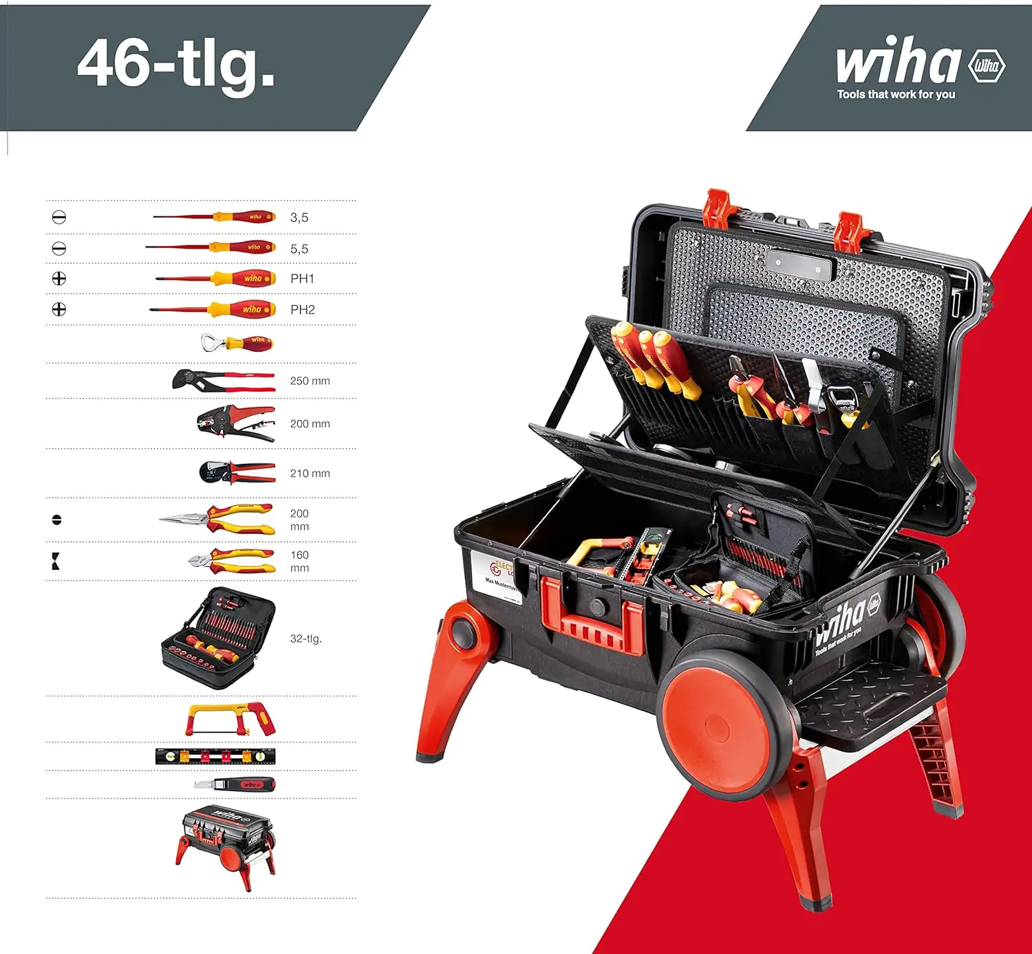 Wiha Werkzeugkoffer Set XXL III electric 46-teilig 45253 Wiha Werkzeugkoffer Set XXL III electric 46-teilig 45253