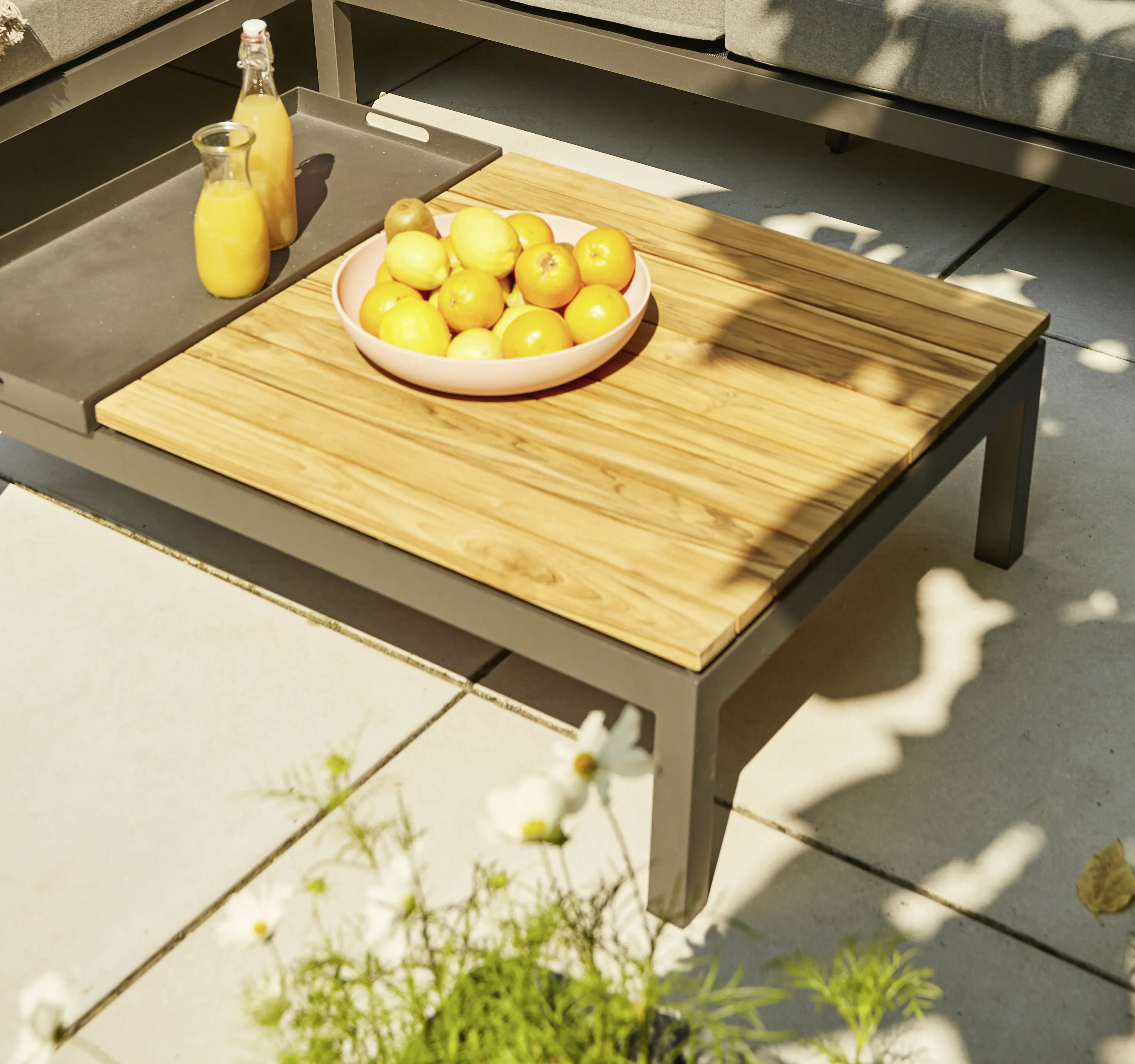 Siena Garden Gartenmöbel-Set Alvida Aluminium/Holz inkl. Kissen mit Tablett 5-tlg.