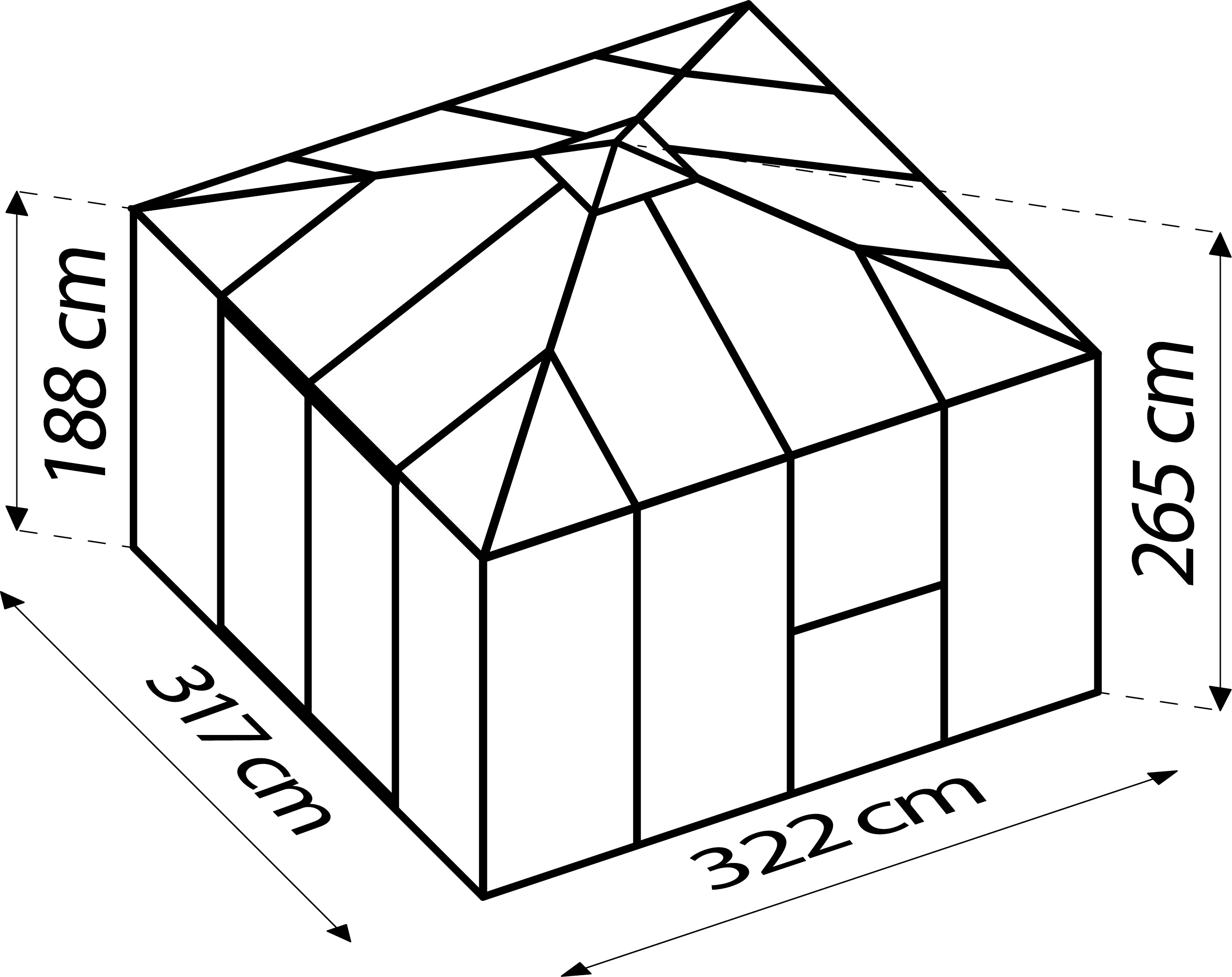 Vitavia Premium-Gewächshaus Minos 10200 317 x 322 cm 3 mm Sicherheitsglas Vitavia Premium-Gewächshaus Minos 10200 317 x 322 cm 3 mm Sicherheitsglas
