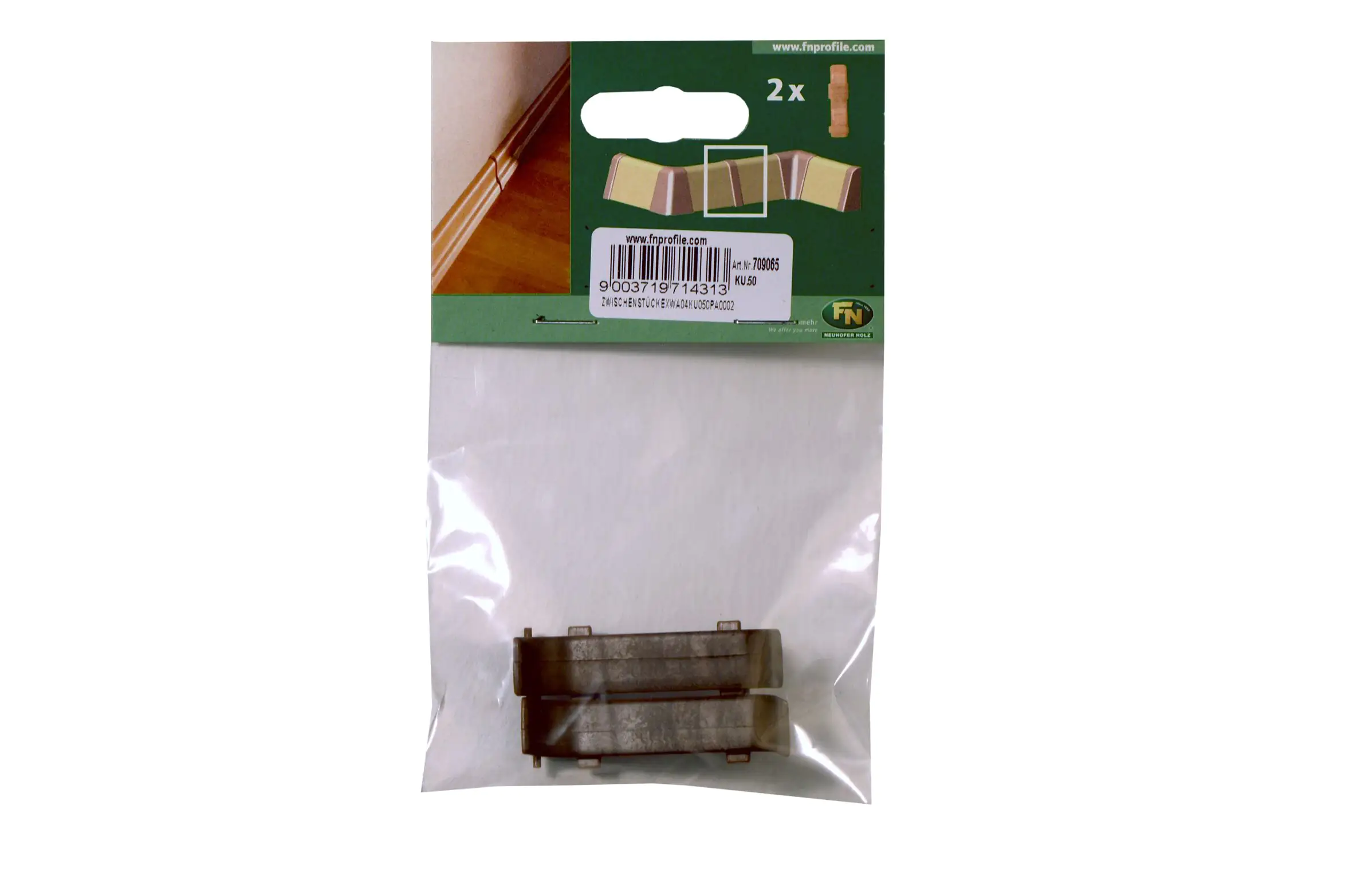 Zwischenstück Kunststoffleiste KU.050 nussbaum
