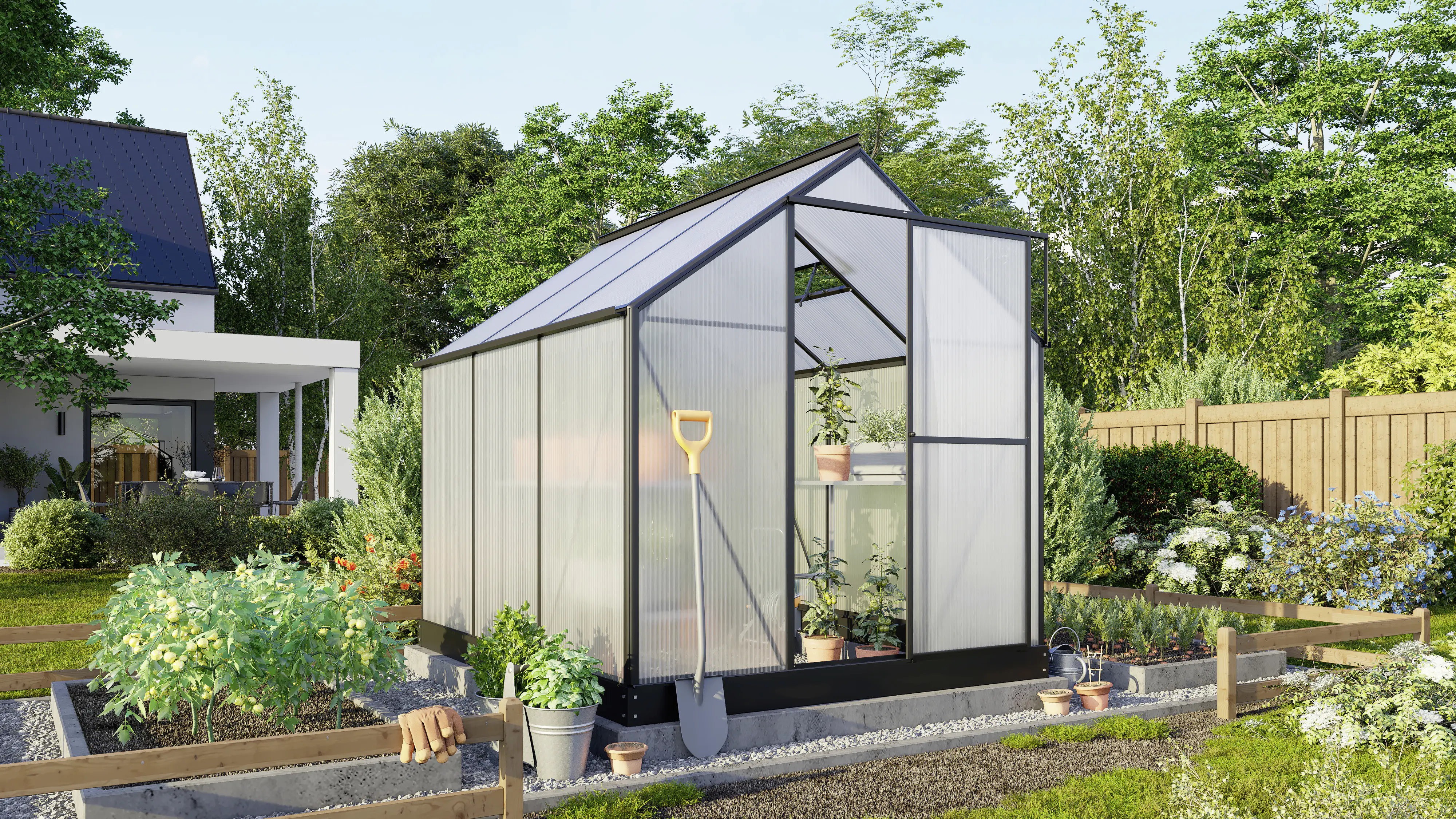 Vitavia Gewächshaus Eos 4600 HKP 6 mm schwarz 195 x 228 cm 