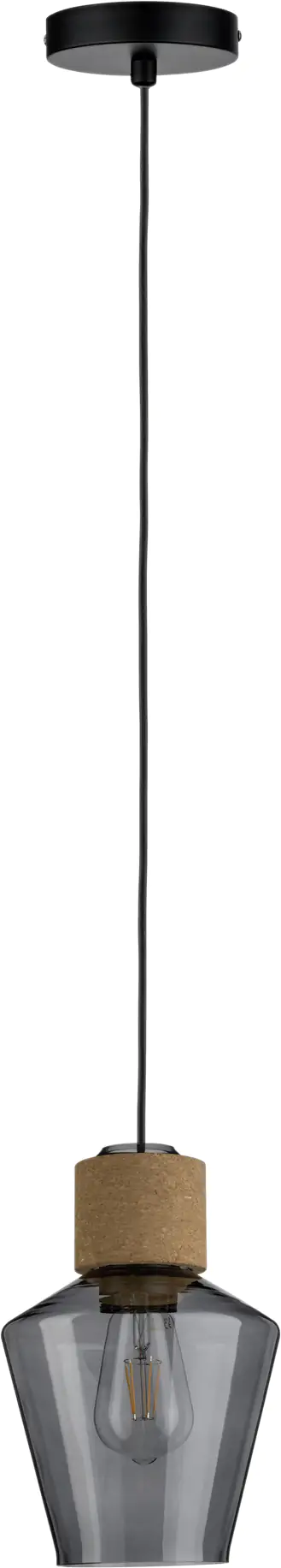 4000870797402_1661126 Paulmann Pendelleuchte Neordic Edla Rauchglas, Kork, Schwarz, max 20W