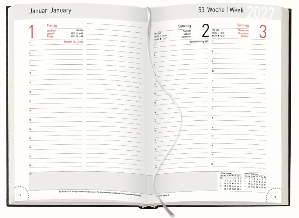 Korsch Kalender Buch Chef-Timer Balaton 2027 schwarz