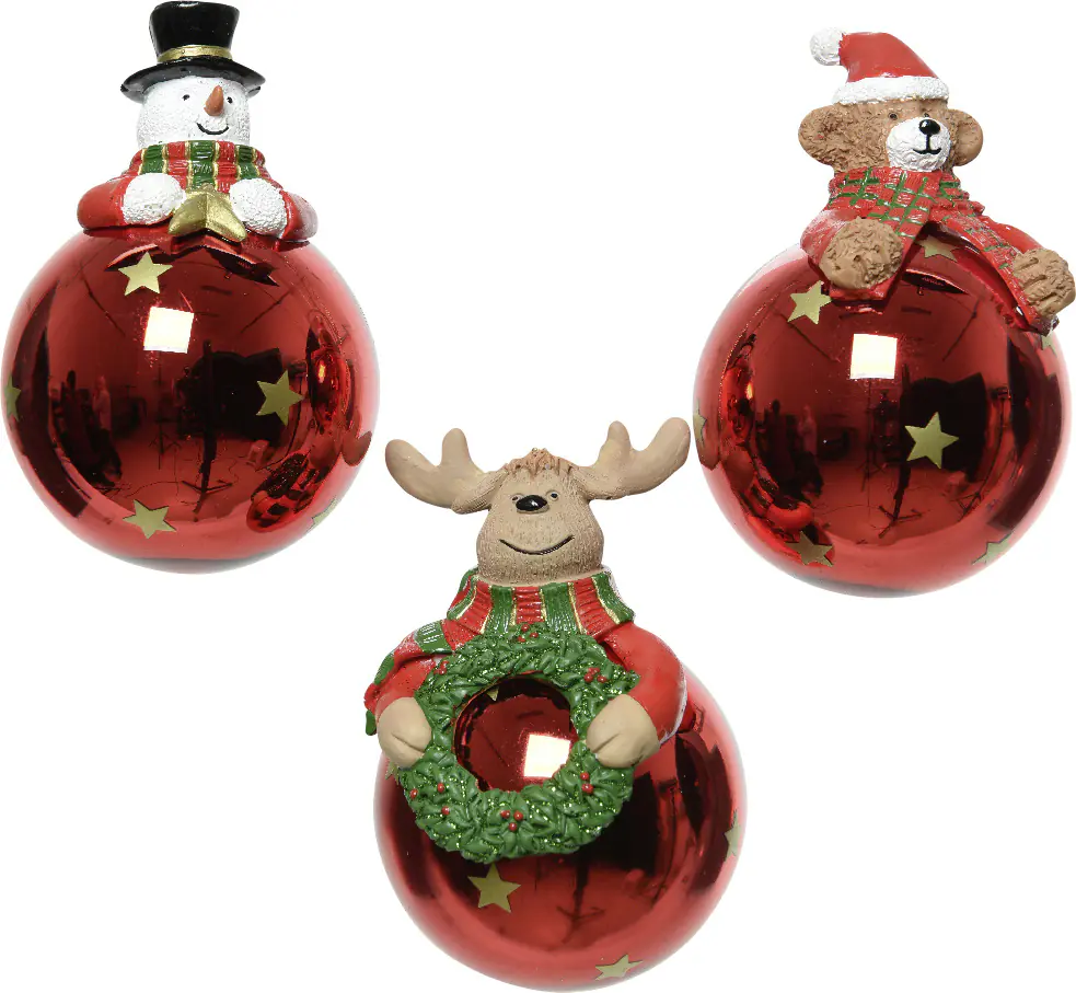 Kaemingk Weihnachtskugel aus Glas Ø 7 cm weihnachtsrot