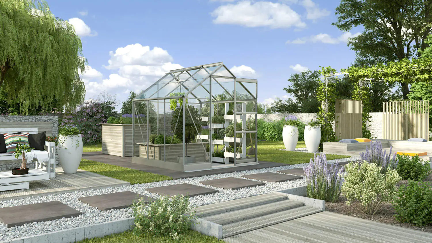 4005717194567 Vitavia Gewächshaus-Set Eris 3800 194 x 200 cm 3 mm Sicherheitsglas