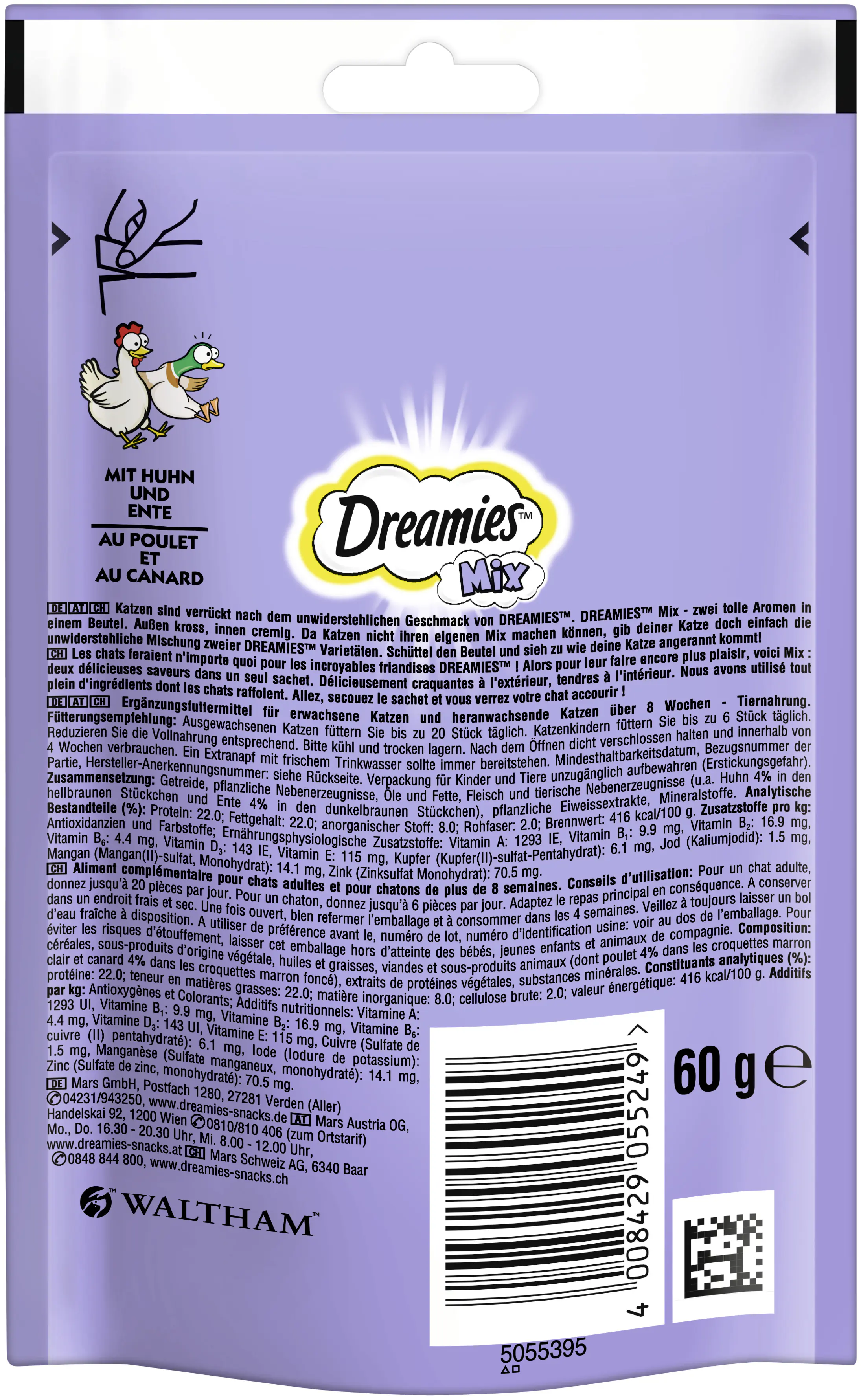 Dreamies Katzensnacks Huhn und Ente 60 g