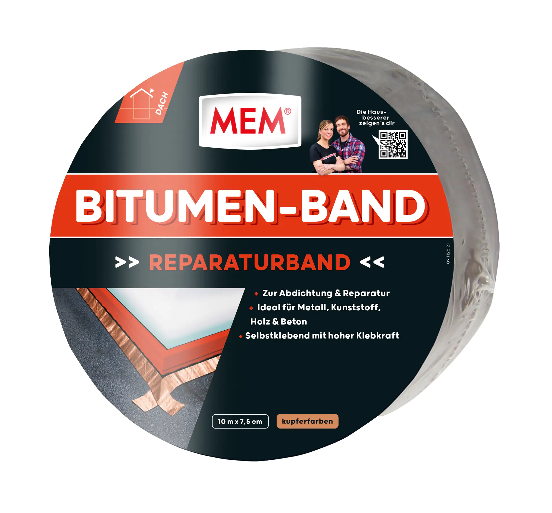 MEM Bitumen-Band 10 m x 7,5 cm kupfer