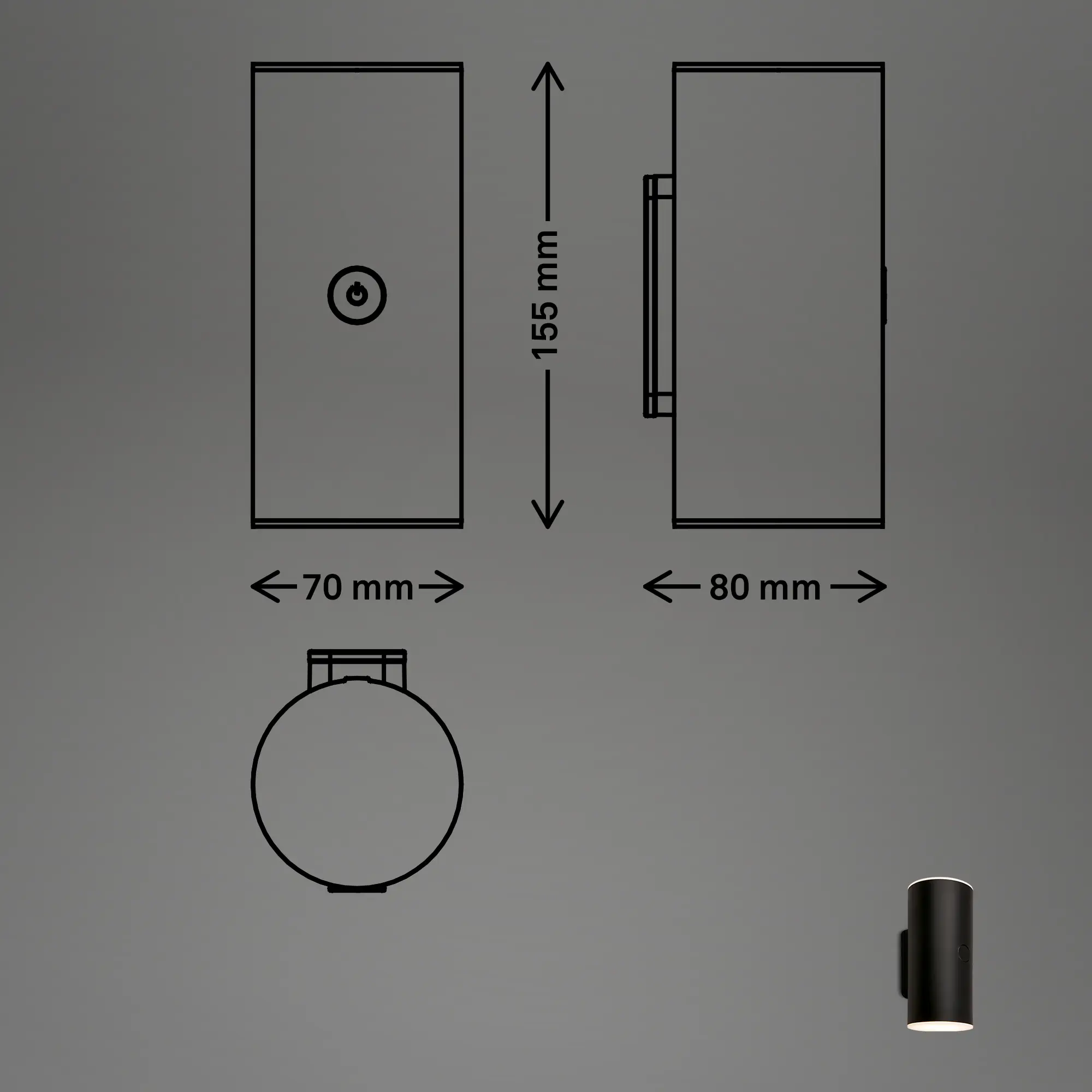 Briloner LED Akku-Außenwandleuchte Lima 6W schwarz dimmbar warmweiß Briloner LED Akku-Außenwandleuchte Lima 6W schwarz dimmbar warmweiß
