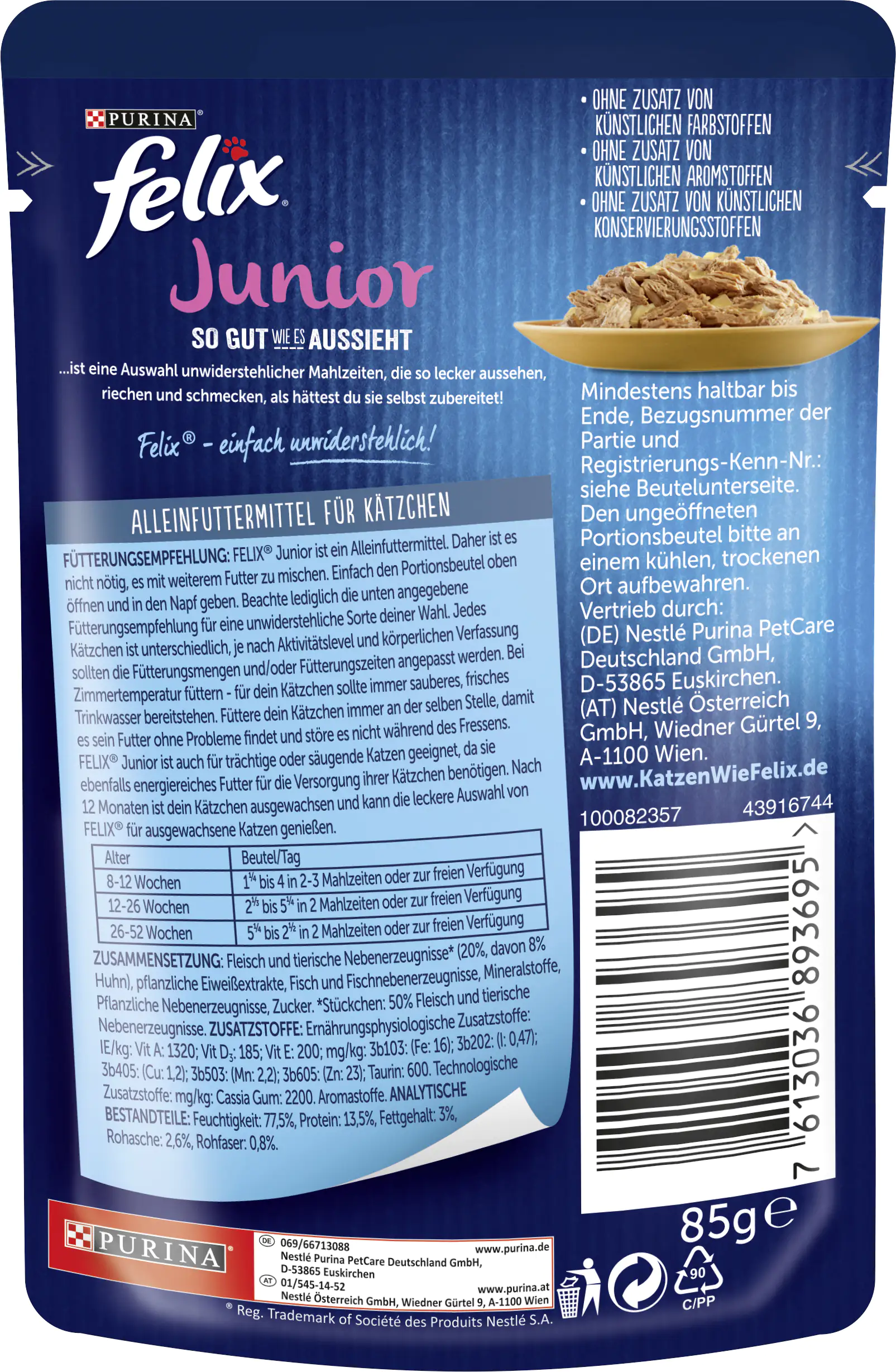 Felix So gut wie es aussieht in Gelee Junior 85 g