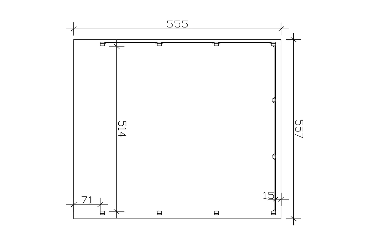 SKAN HOLZ Carport Friesland Set 3 557 x 555 cm, Grün imrpägniert