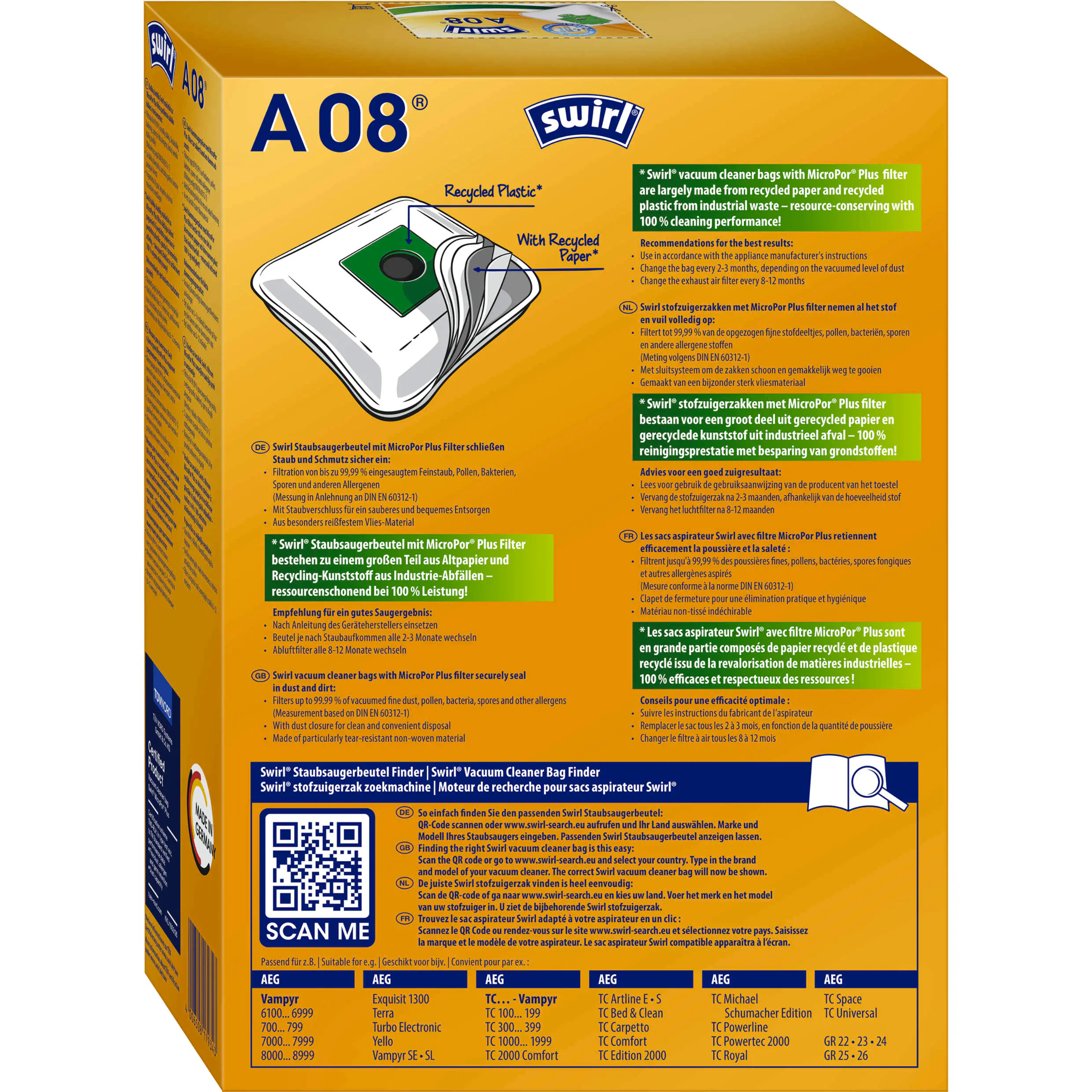 Swirl® A 08 (A 09)  MicroPor® Plus