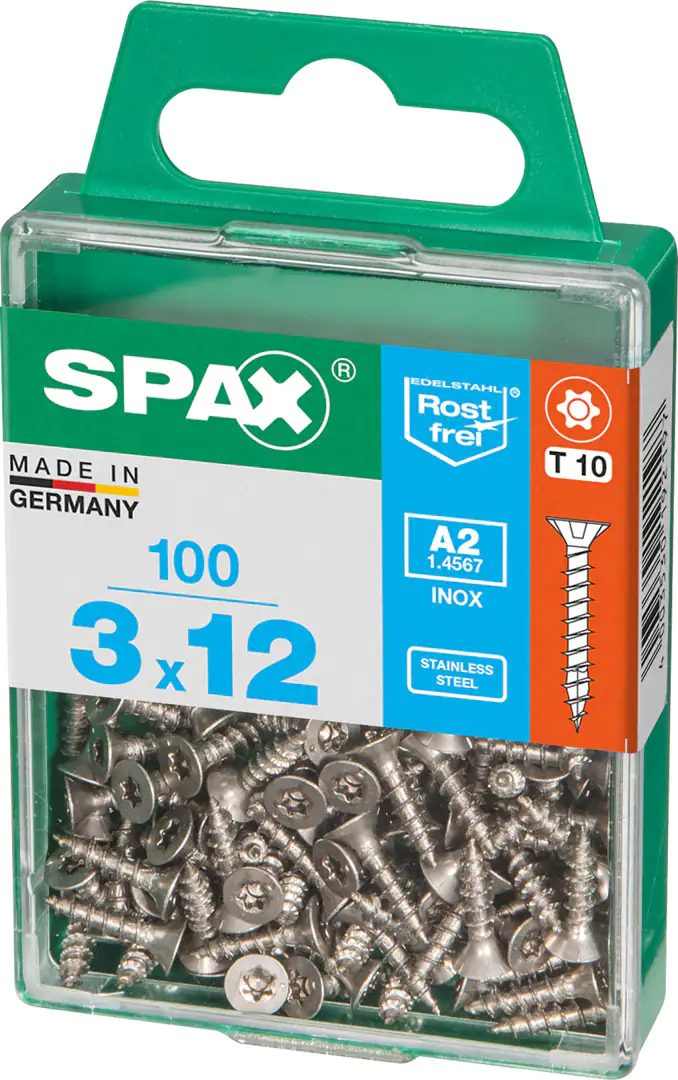 Spax Universalschrauben 3.0 x 12 mm TX 10 Senkkopf - 100 Stk.