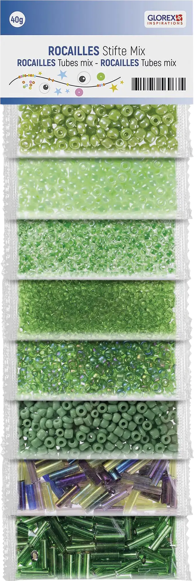 Glorex Rocailles/Stifte grüntüne mix