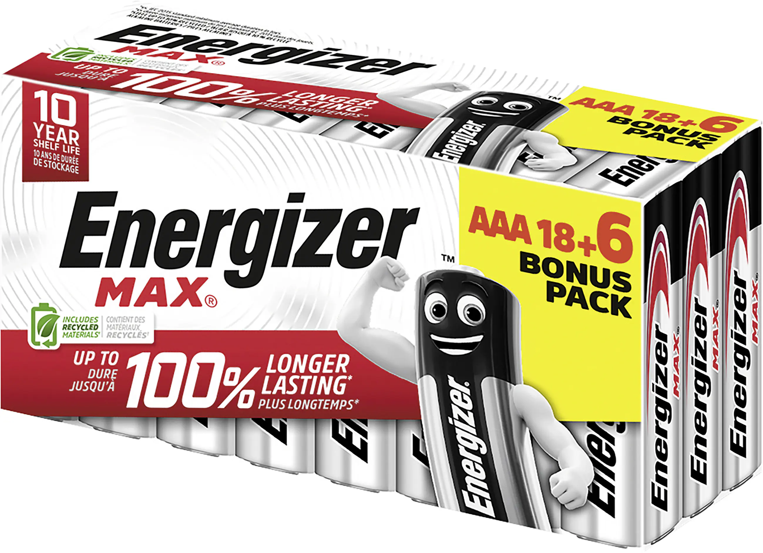 Energizer Max Alkaline Batterie Micro AAA 1,5 V, 18 + 6 Pack