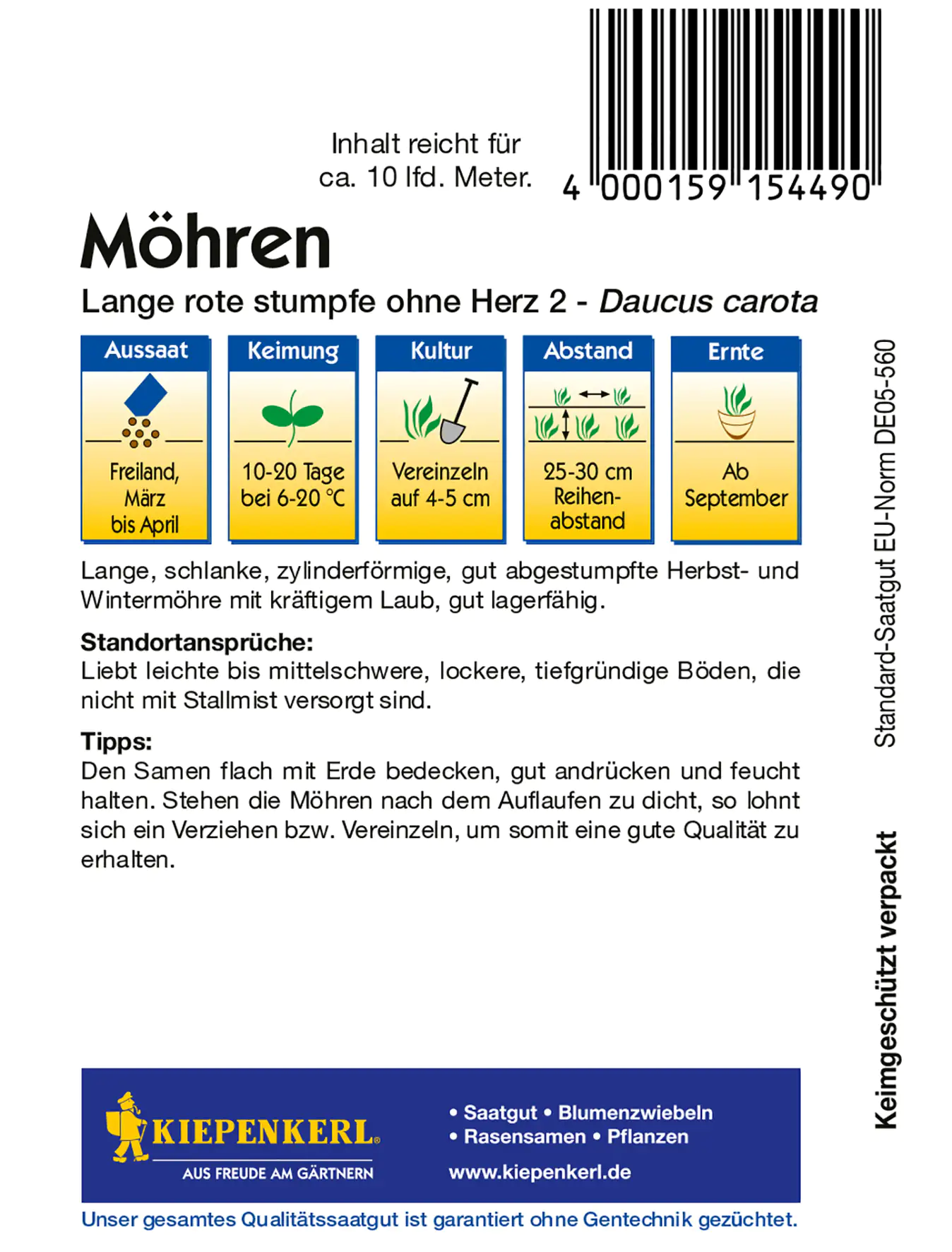 Kiepenkerl Möhre Lange rote Stumpfe ohne Herz 2
