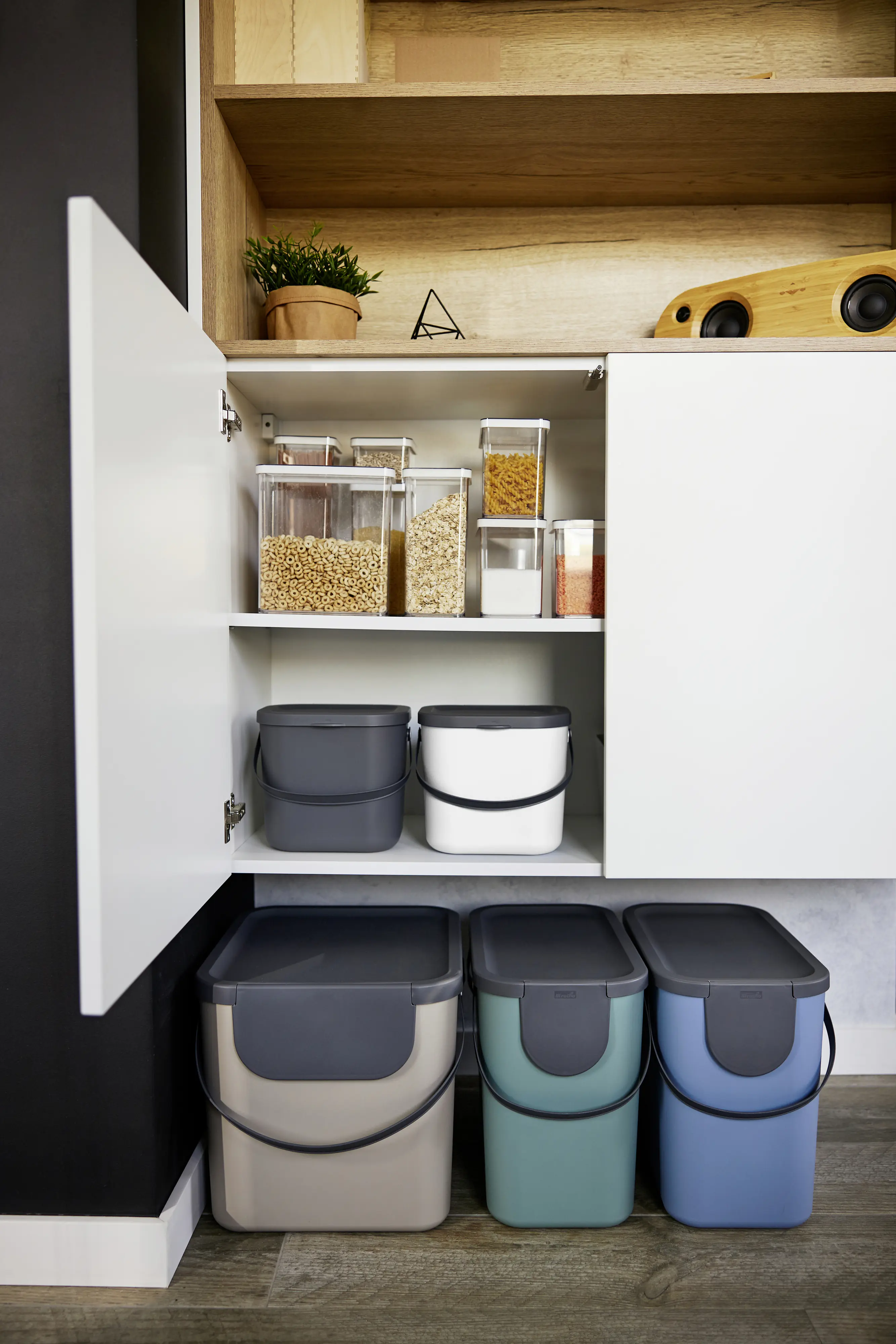 Rotho Mülltrennungssystem Albula 6 L mistletoe white Recyclingbehälter