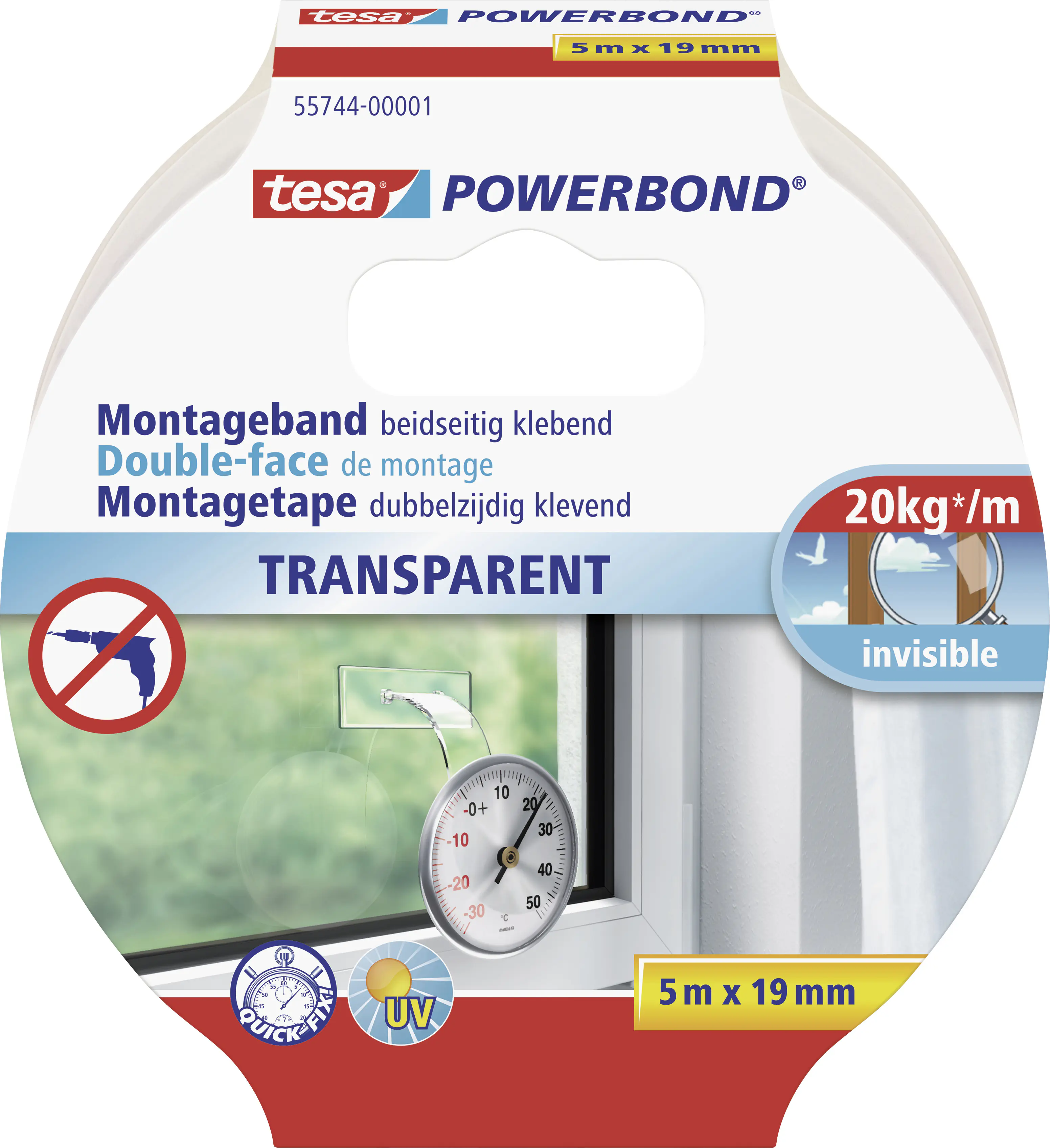 tesa doppelseitiges Montageband 5 m x 19 mm, transparent tesa doppelseitiges Montageband 5 m x 19 mm, transparent