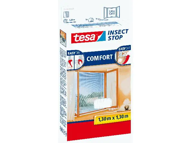 tesa Fliegenschutz-Fenster COMFORT 130 x 130 cm - weiß individuell kürzbar