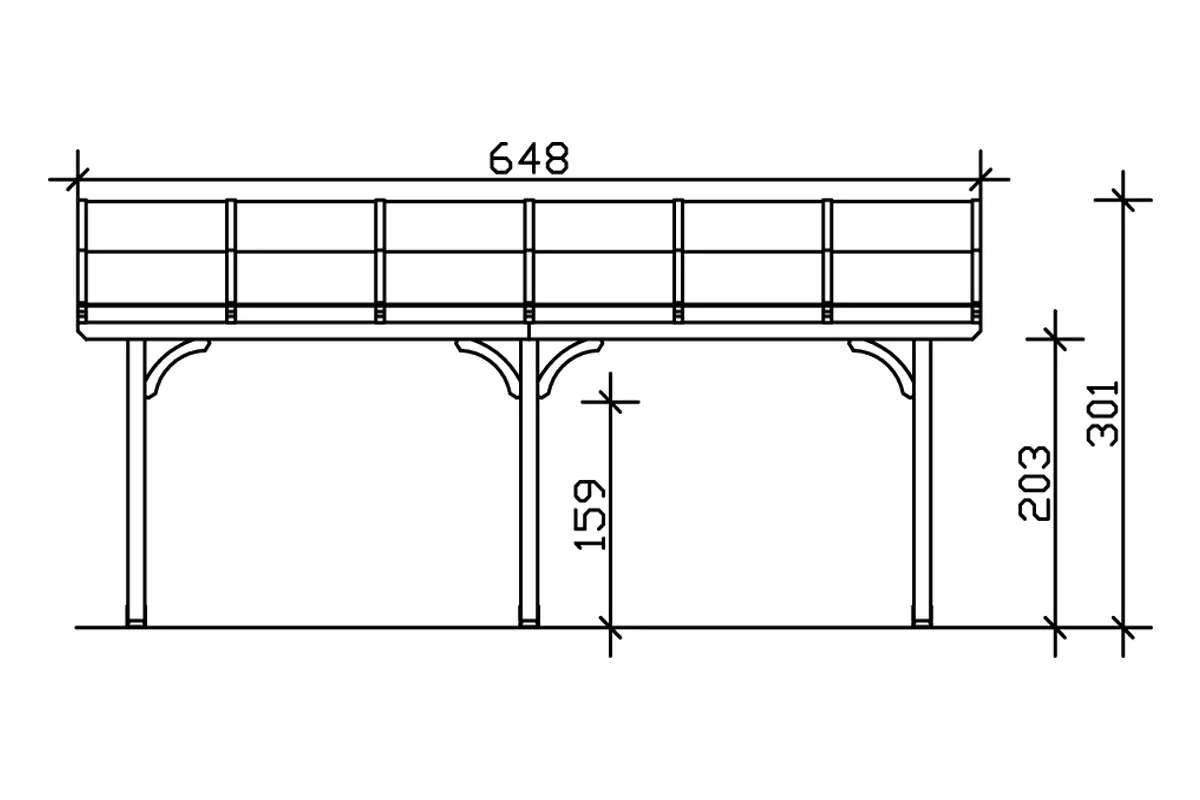 SKAN HOLZ Terrassenüberdachung Venezia 648 x 339 cm lasiert in Schiefergrau