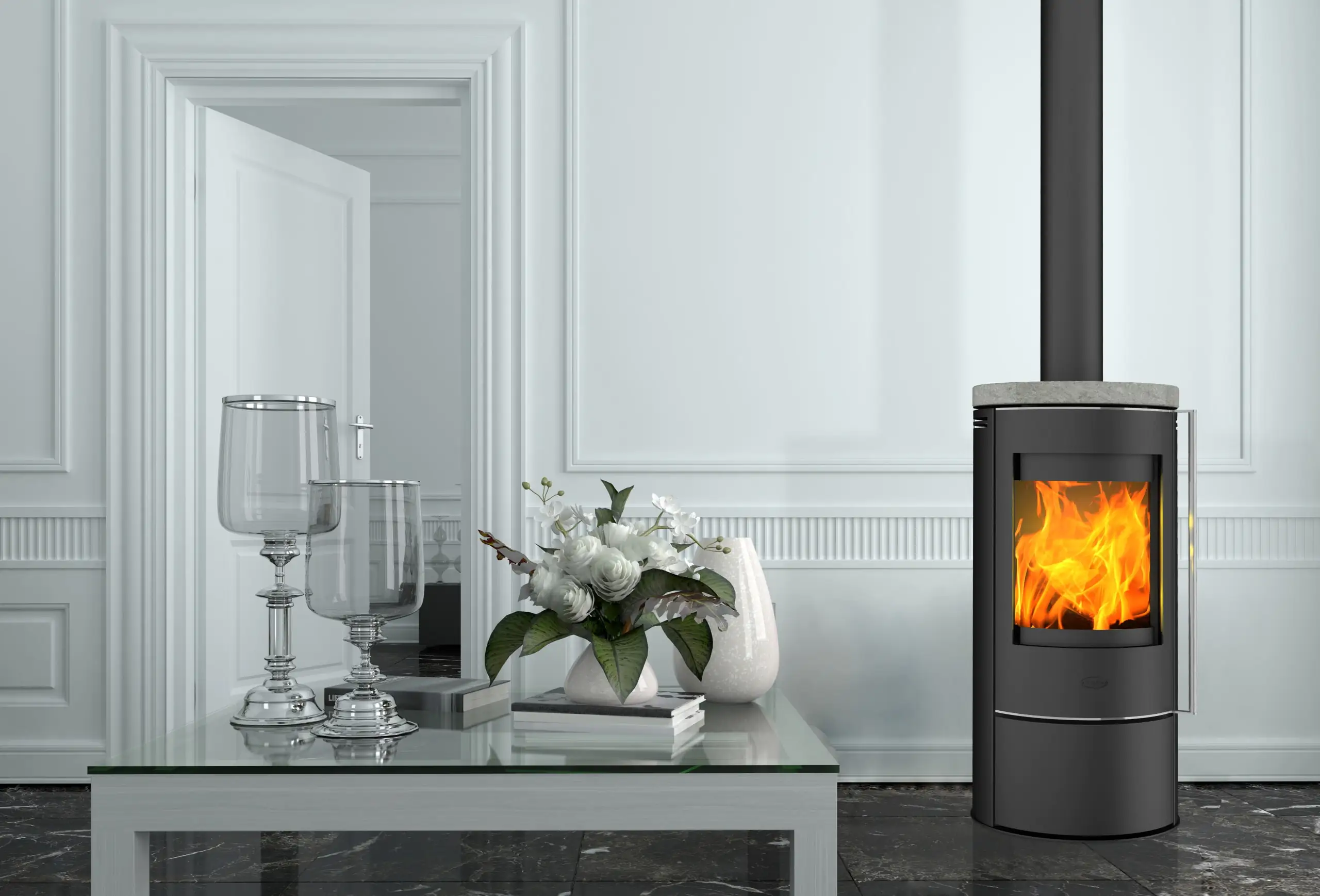 Fireplace Kaminofen Rondale Speckstein Speckstein, schwarz, 5 kW