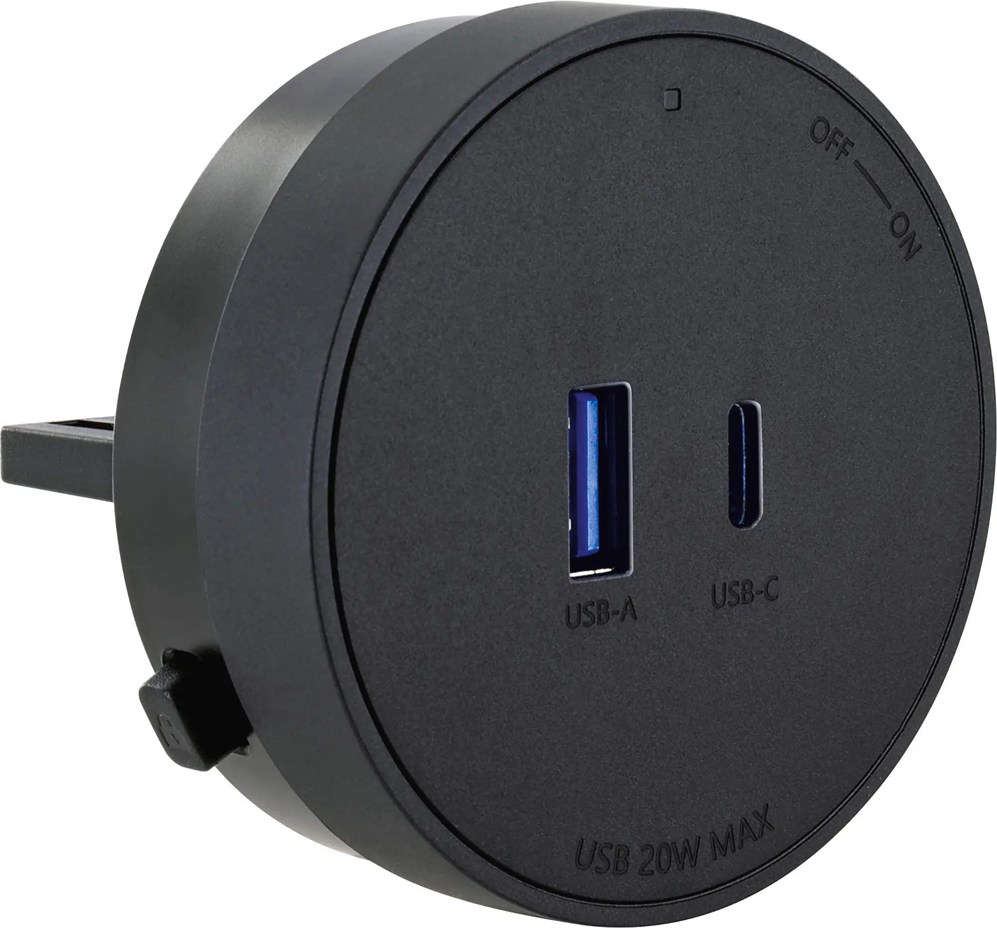 Schwaiger Steckdosenadapter für modulare Stromschiene 1x USB-C + A max. 20W schwarz