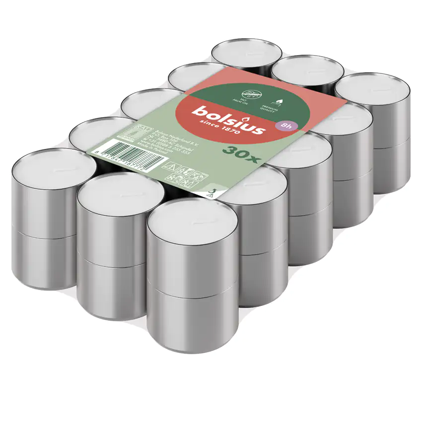 Bolsius Teelichter weiß 8h 30er Pack Bolsius Teelichter weiß 8h 30er Pack