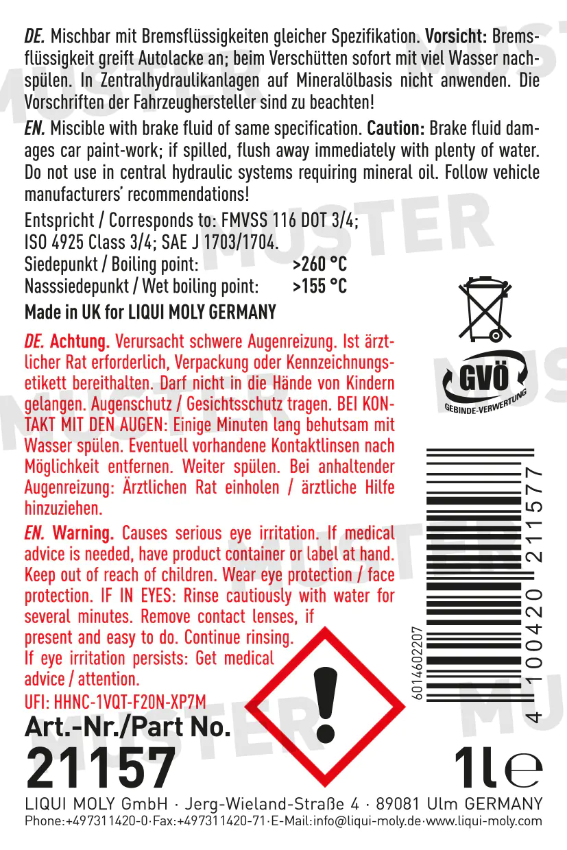 Liqui Moly Bremsflüssigkeit DOT4 1L Liqui Moly Bremsflüssigkeit DOT4 1L