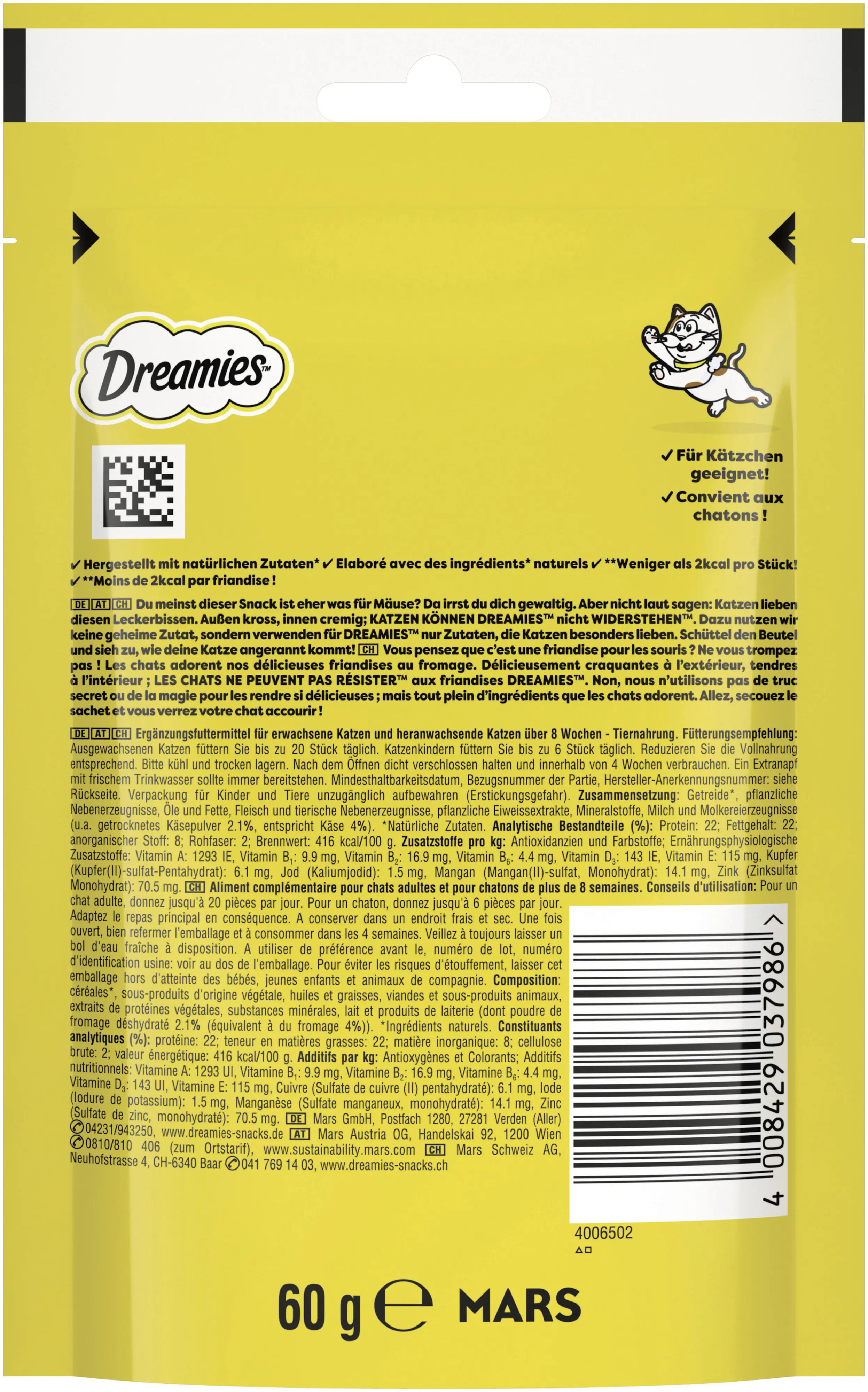 Dreamies Katzensnack Käse 60 g