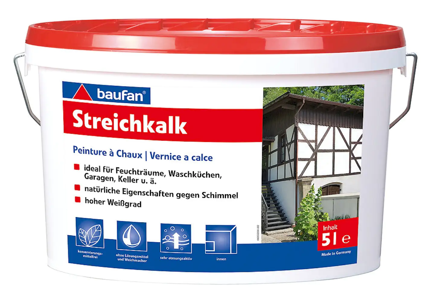 Baufan Streichkalk 5 L weiß