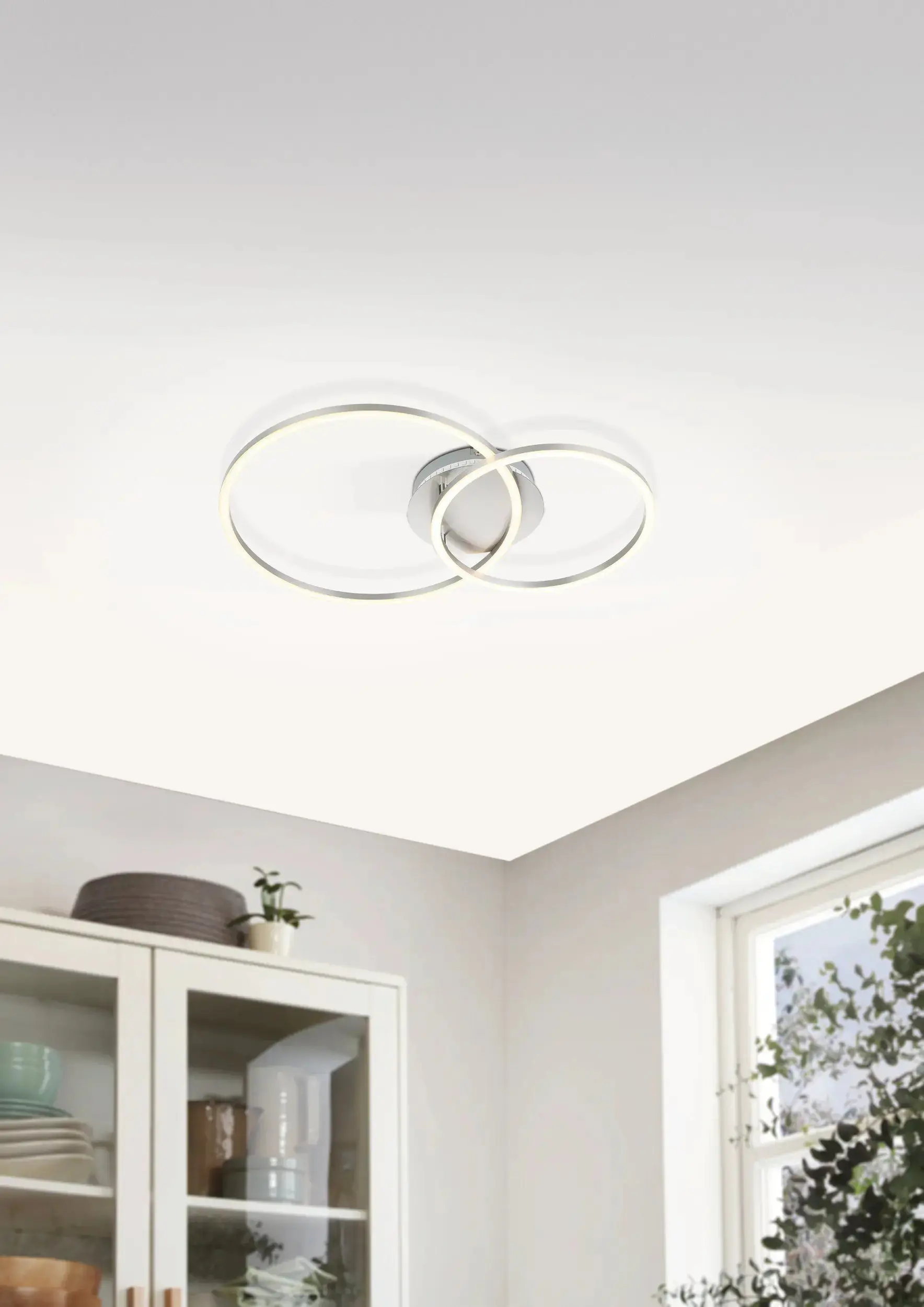 Eglo LED Deckenleuchte Palmaves 3 nickel matt 55 x 39 cm