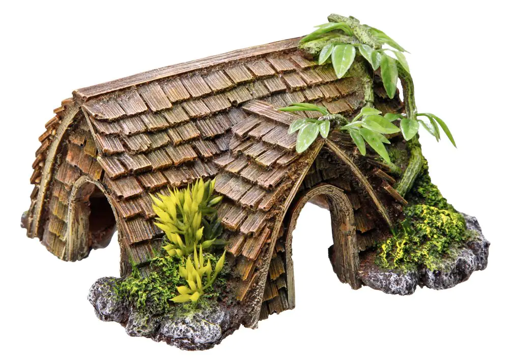 Nobby Aqua Ornaments HÜTTE mit Pflanzen 15 x 14 x 8 cm