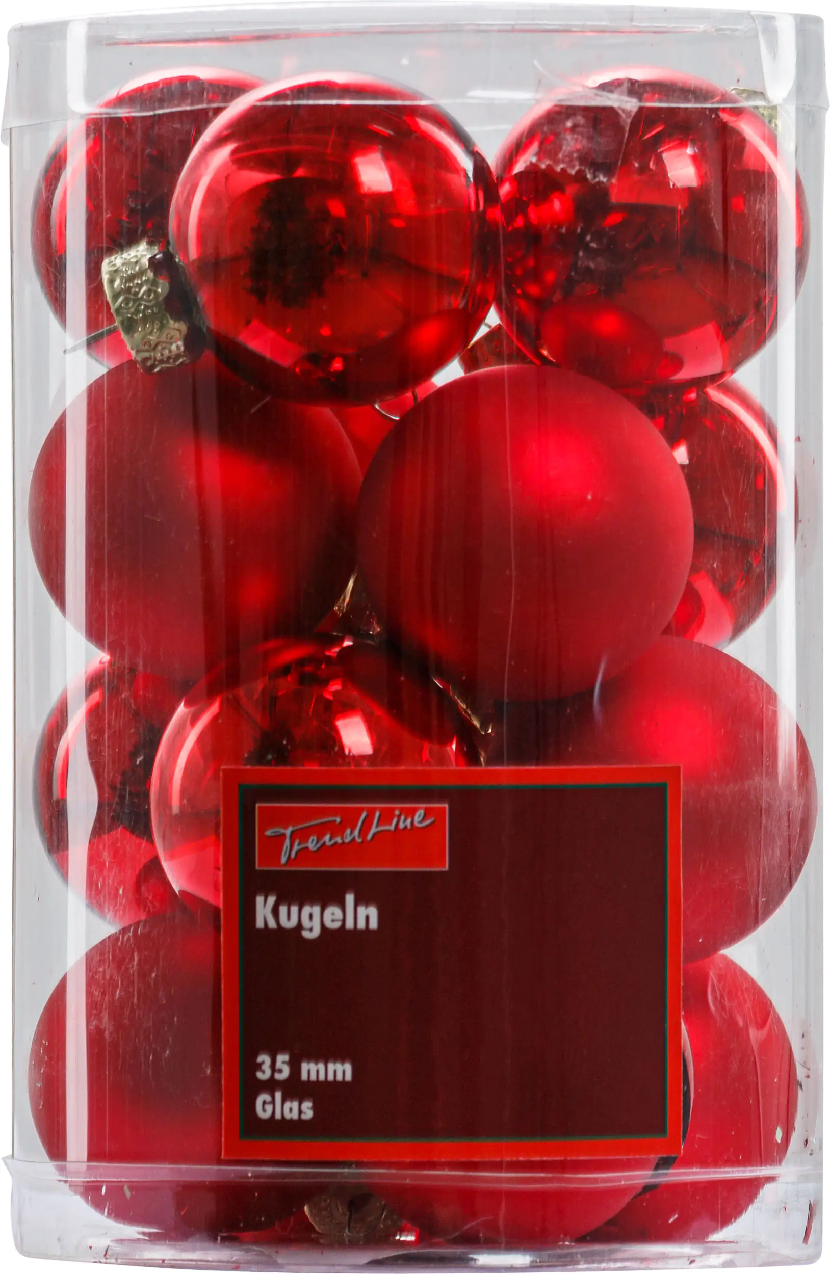 2076601538905_01 TrendLine Mini-Christbaumkugeln aus Glas Ø 3,5 cm rot 16 Stück